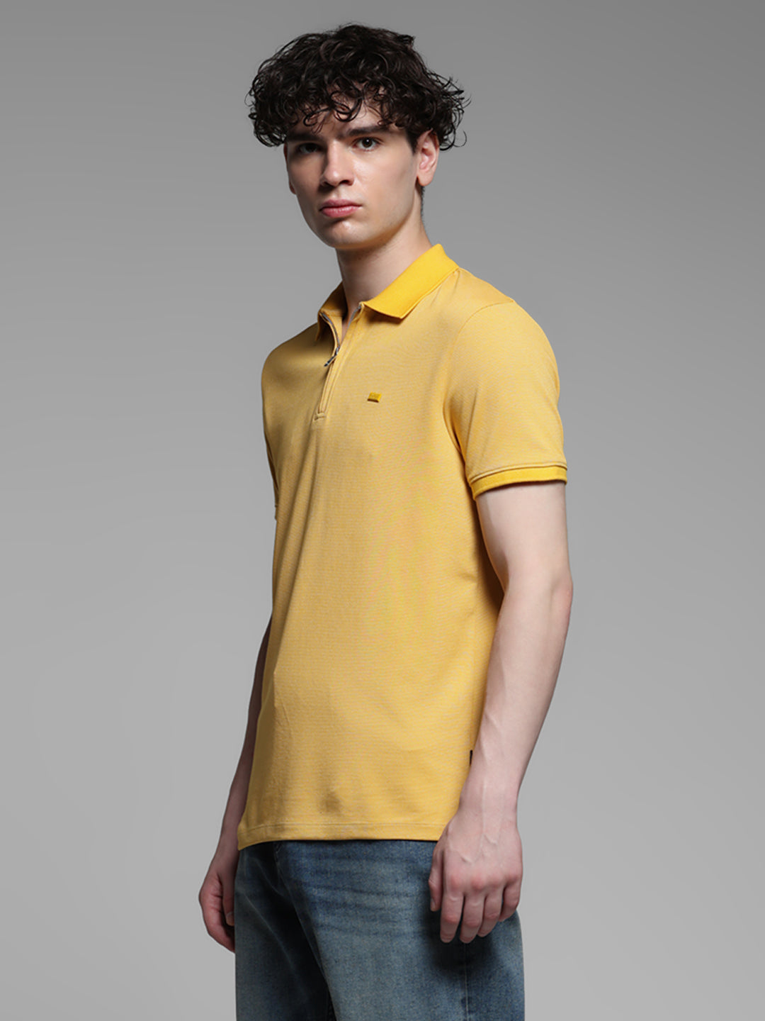 Yellow Zip Detail Polo