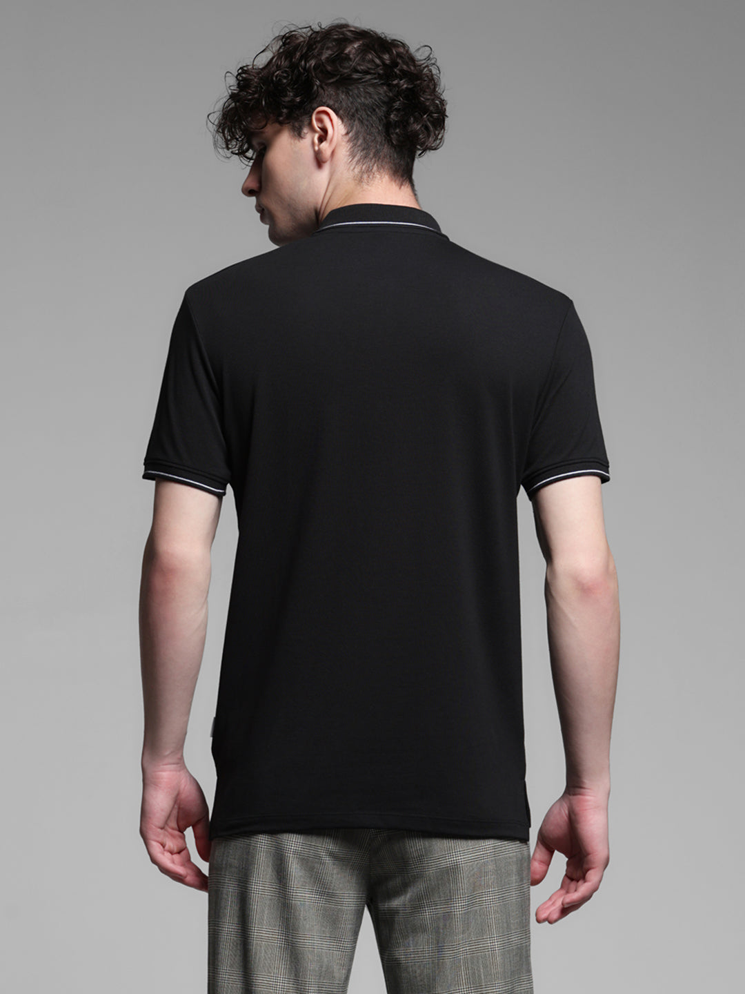 Black Logo Placket Detail Polo