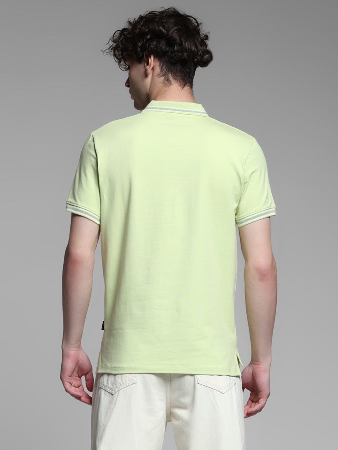 Lime Green Logo Print Polo