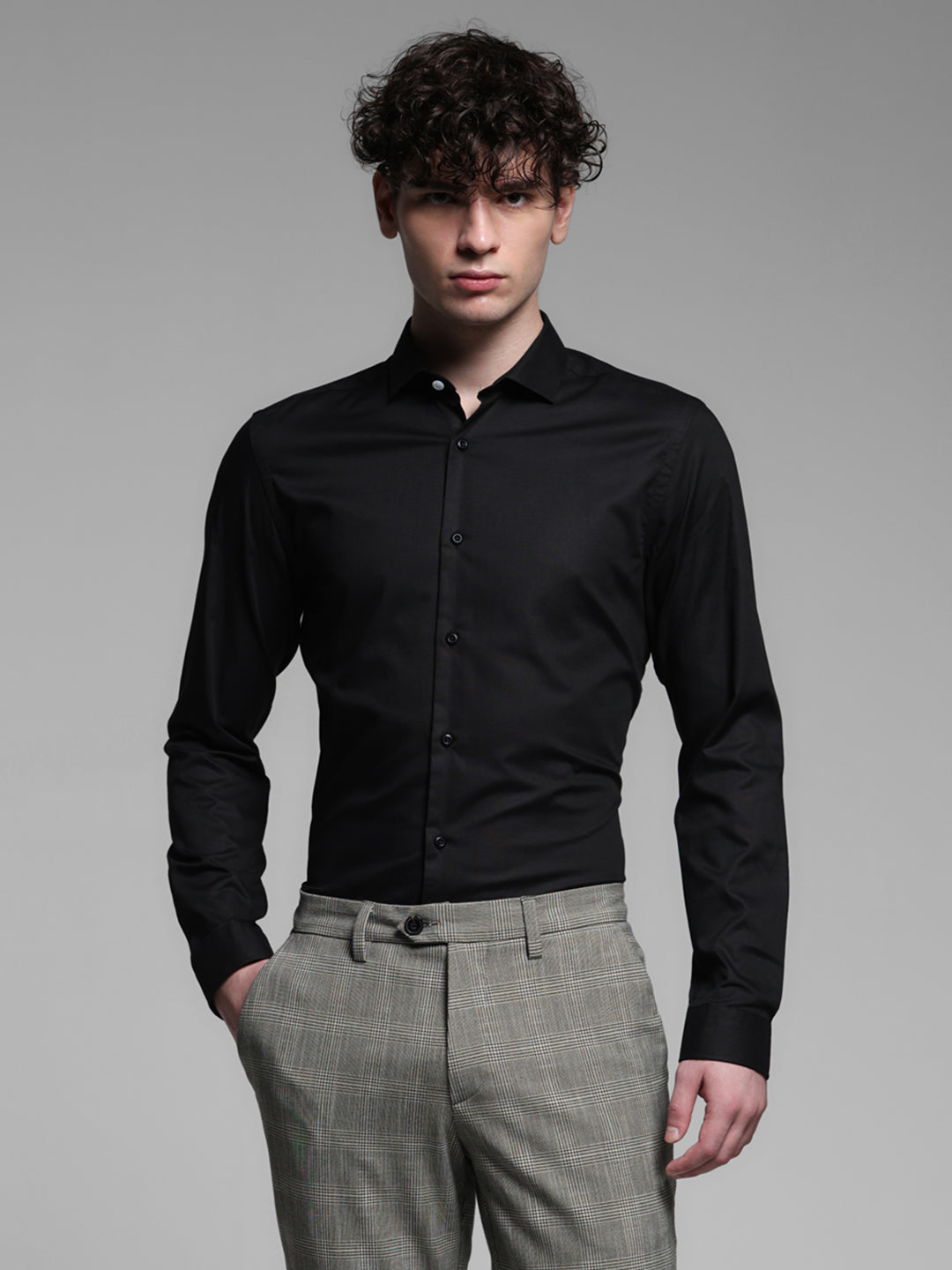 Black Cotton Formal Shirt