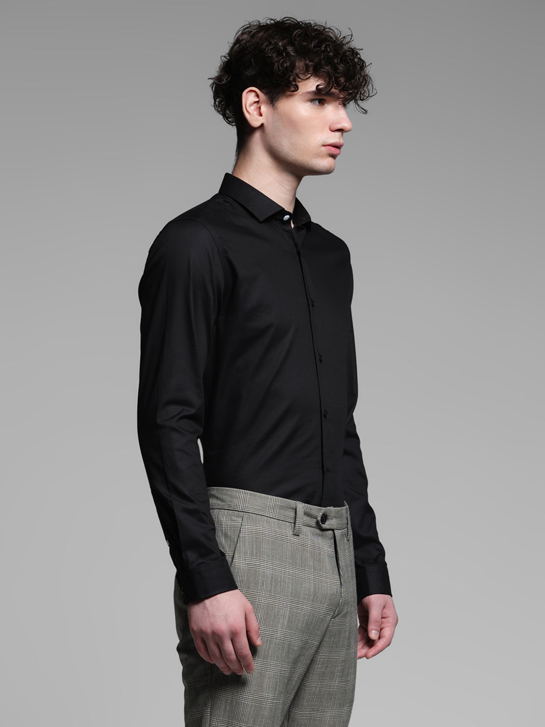 Black Cotton Formal Shirt