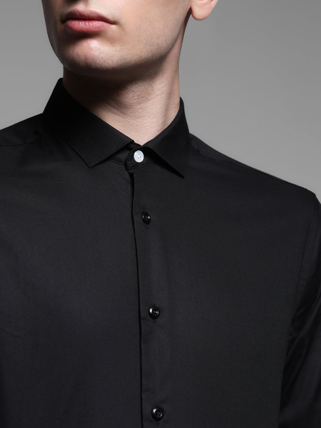 Black Cotton Formal Shirt