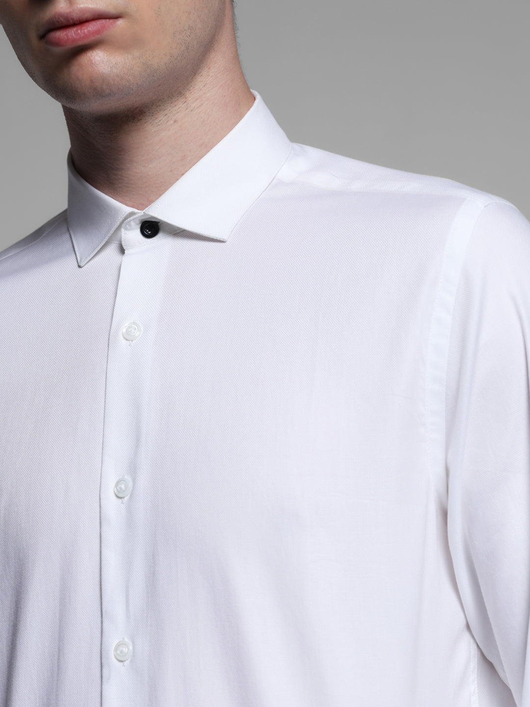 White Cotton Formal Shirt