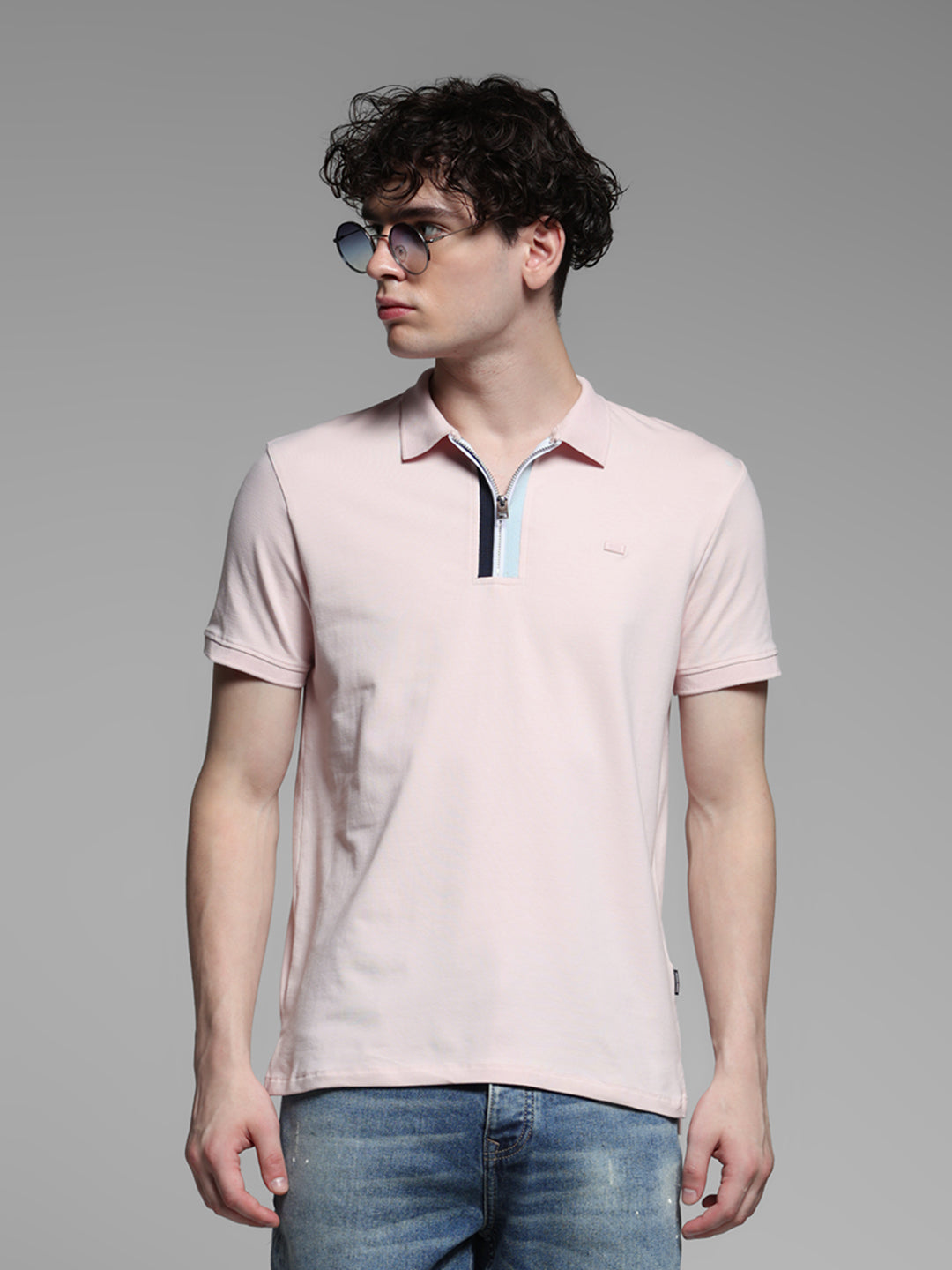 Lilac Zipper Detail Polo - S