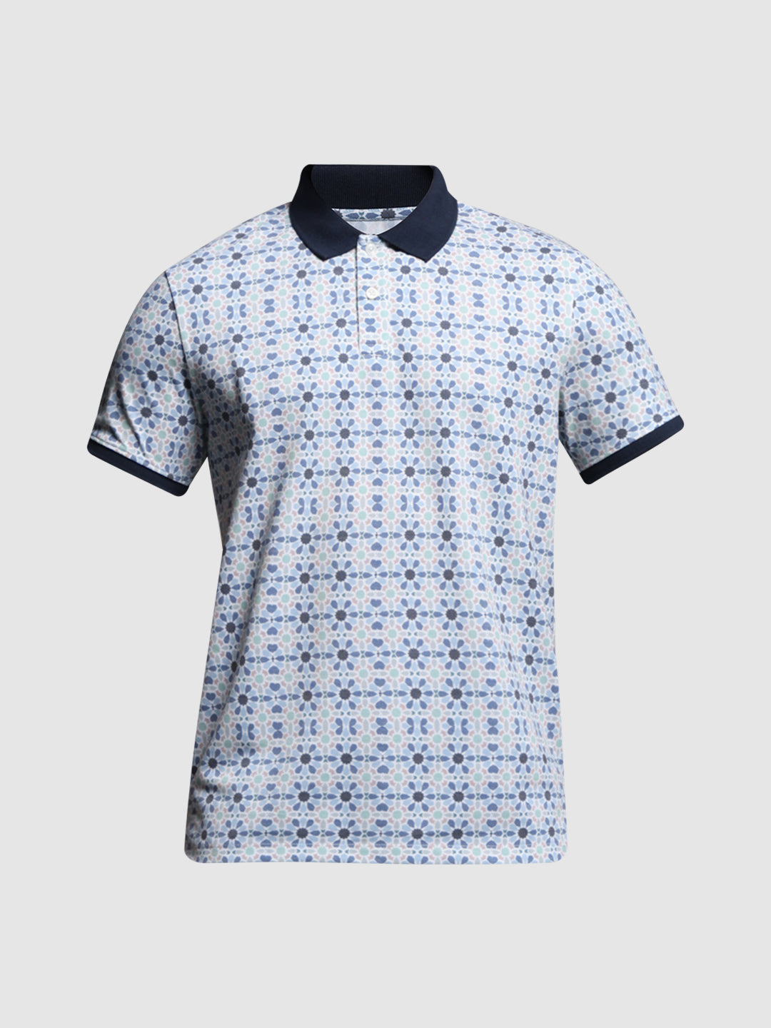 Blue Printed Polo