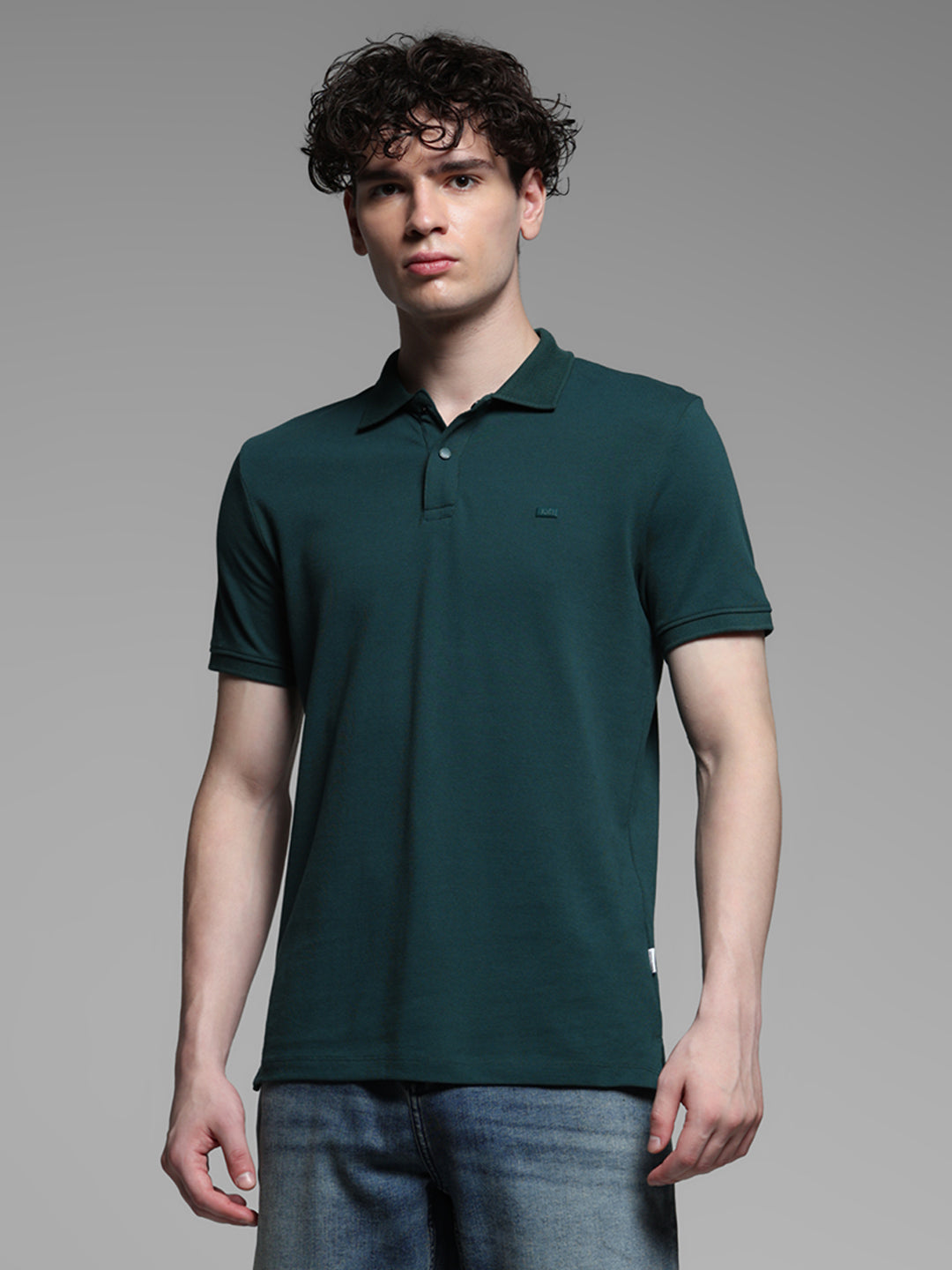 Dark Green Solid Polo