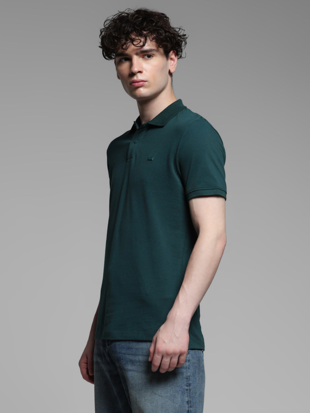 Dark Green Solid Polo