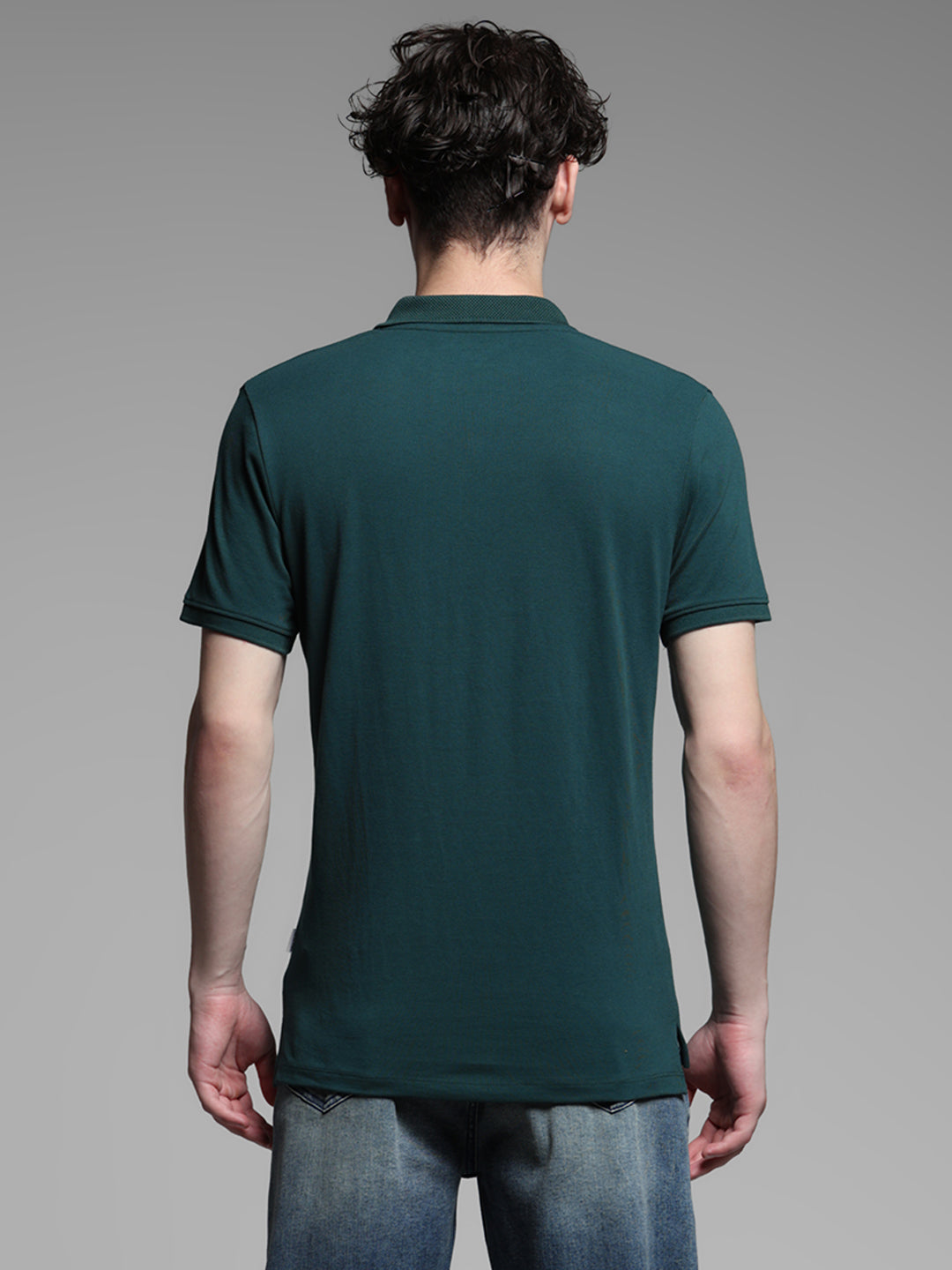 Dark Green Solid Polo