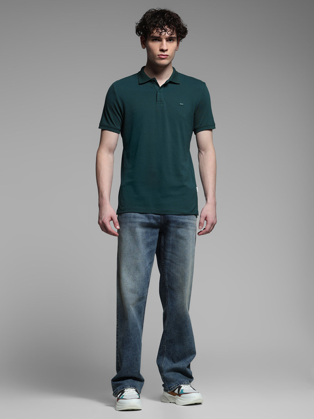 Dark Green Solid Polo