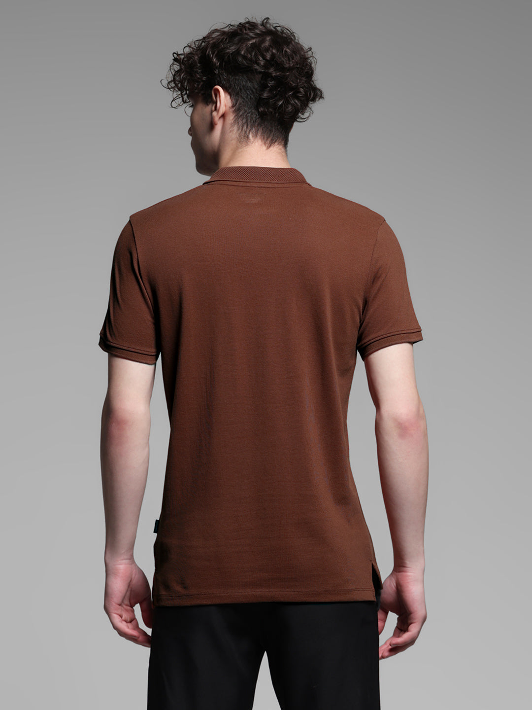 Dark Brown Solid Polo