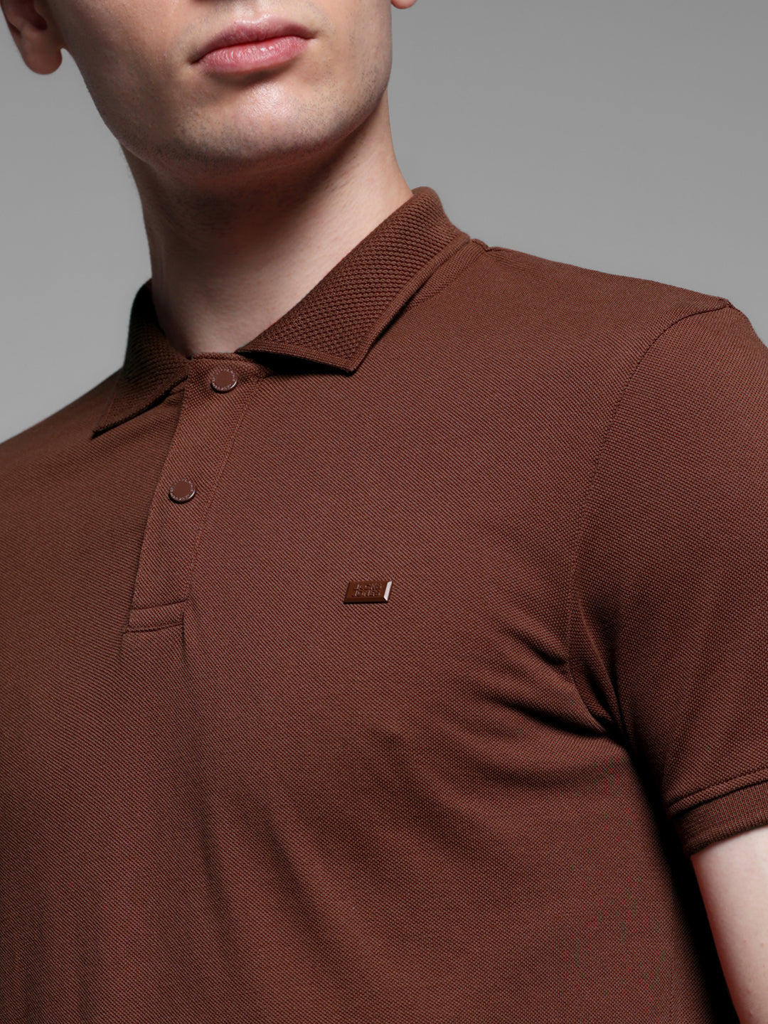 Dark Brown Solid Polo