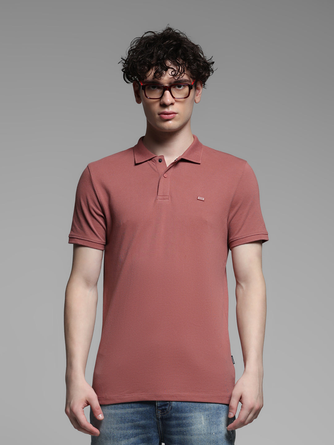 Dark Pink Solid Polo - S