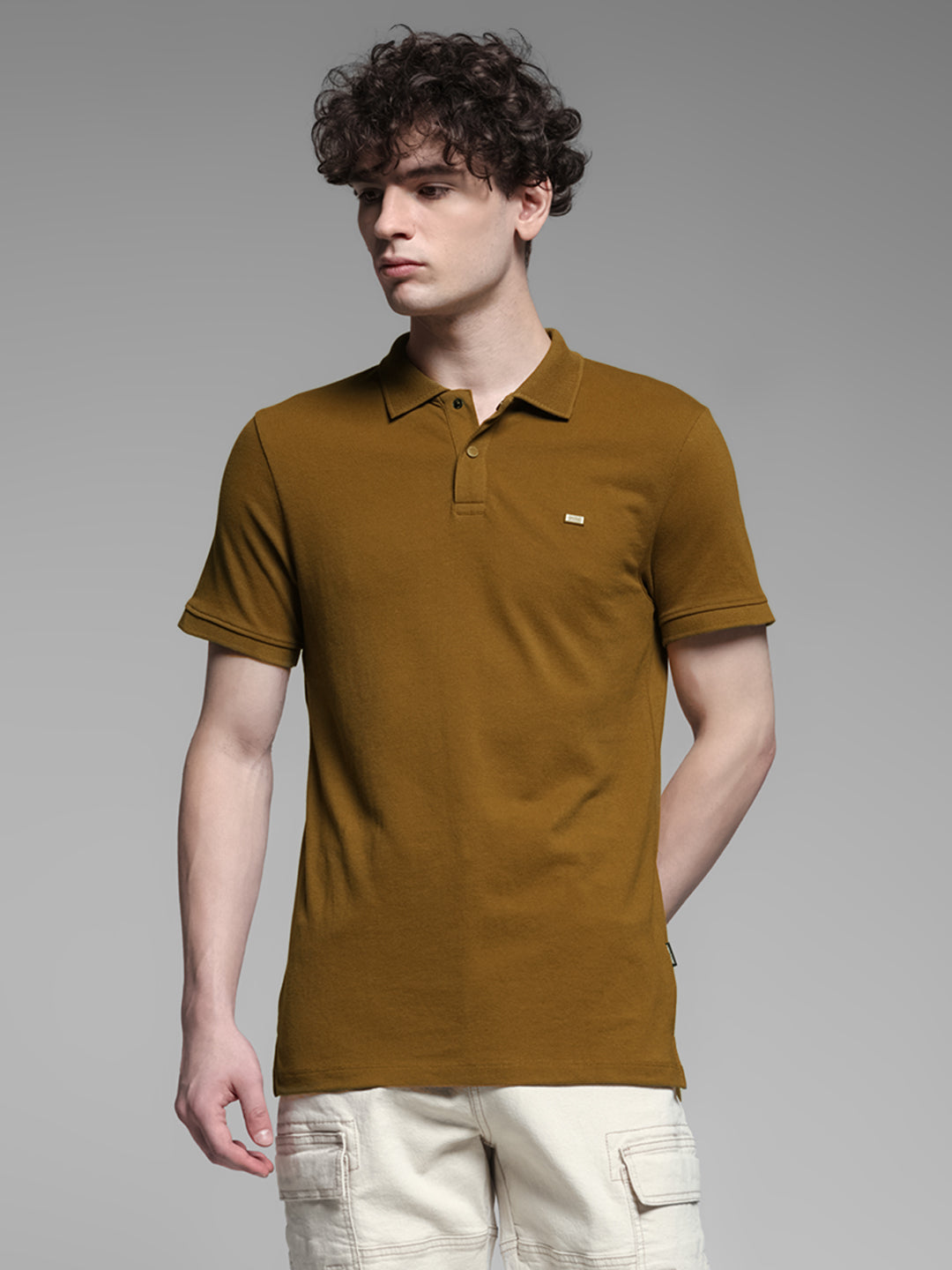 Bronze Brown Solid Polo