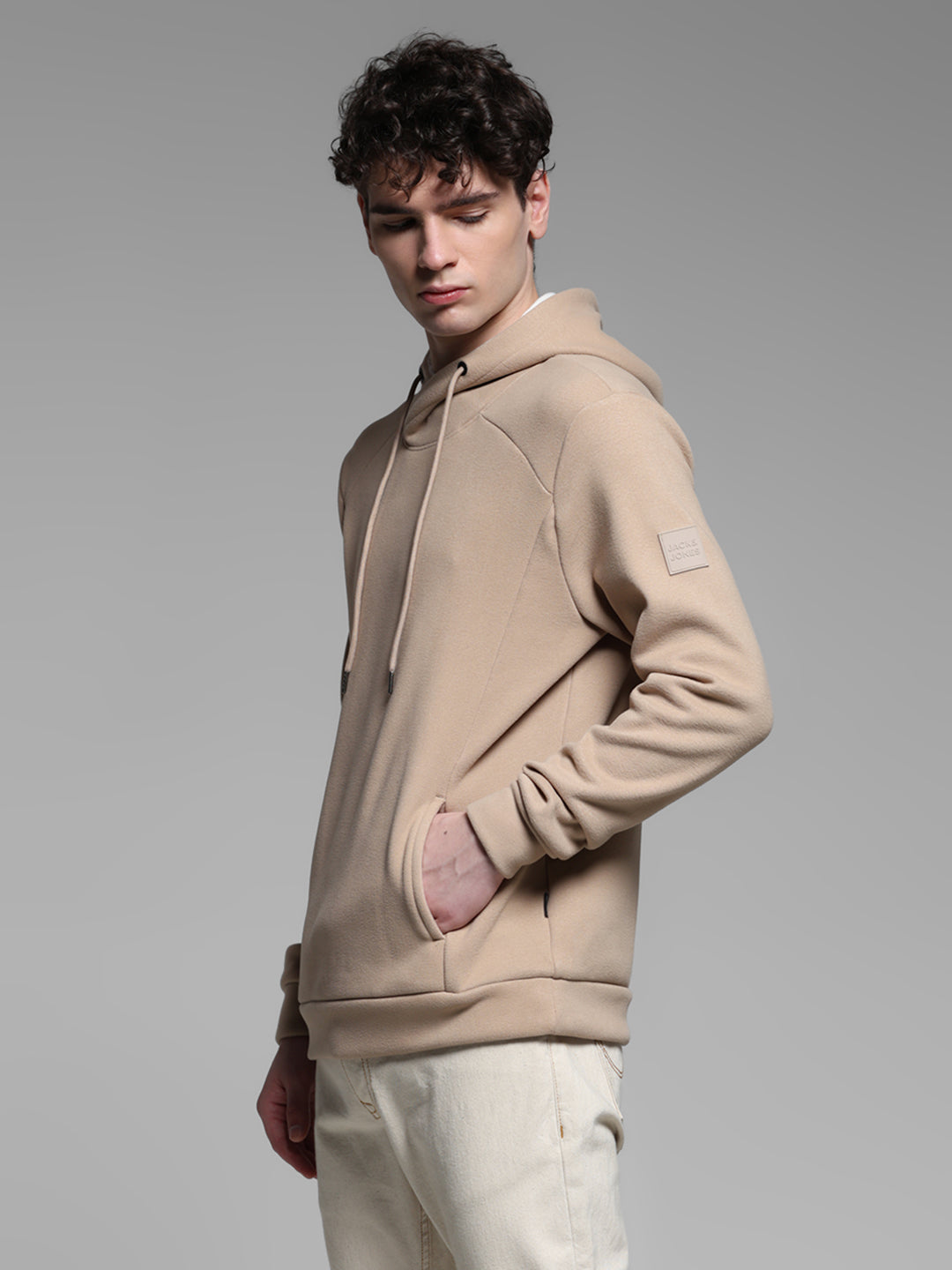 Beige hooded Sweatshirt