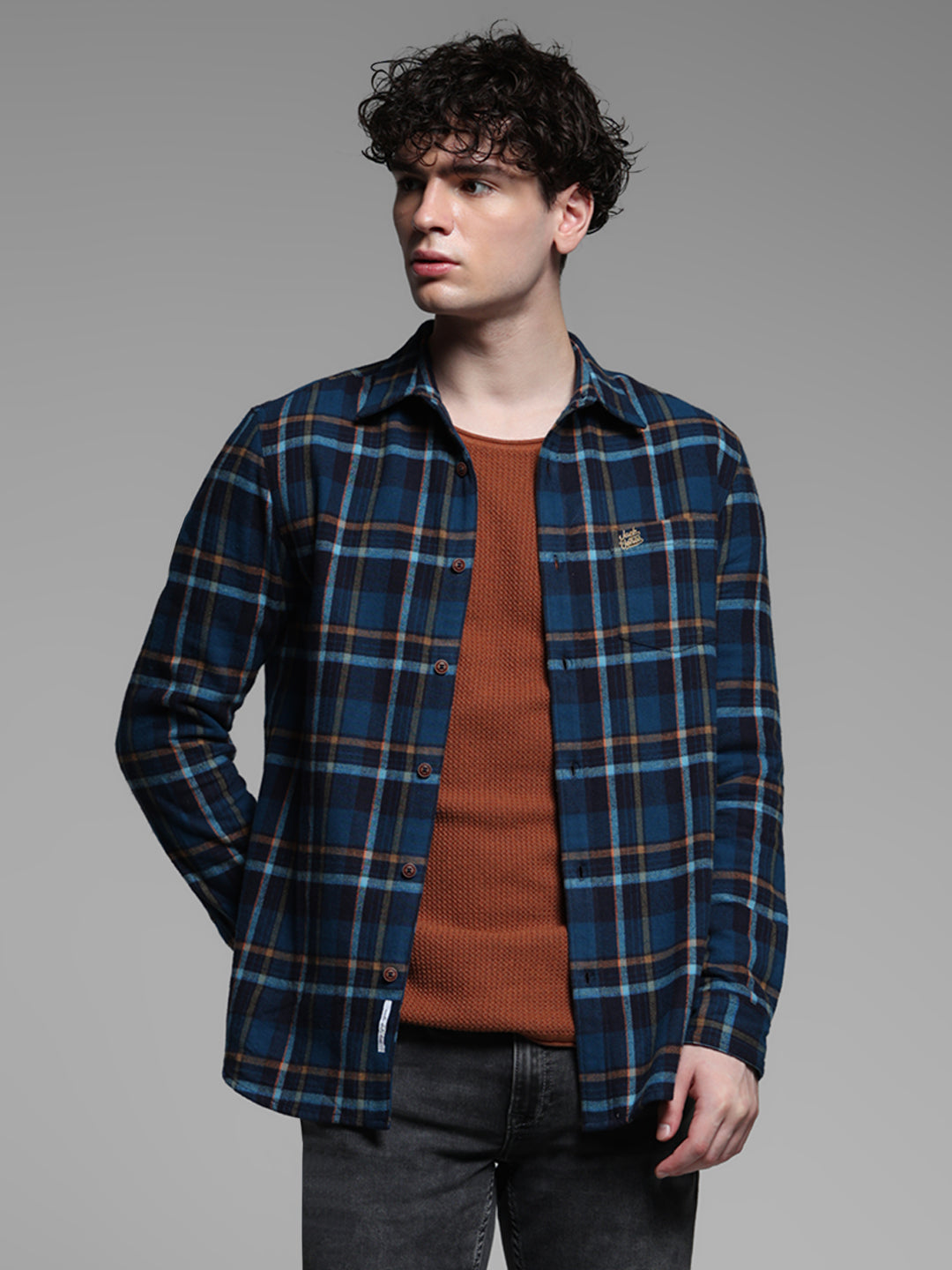 Blue Check Cotton Shirt