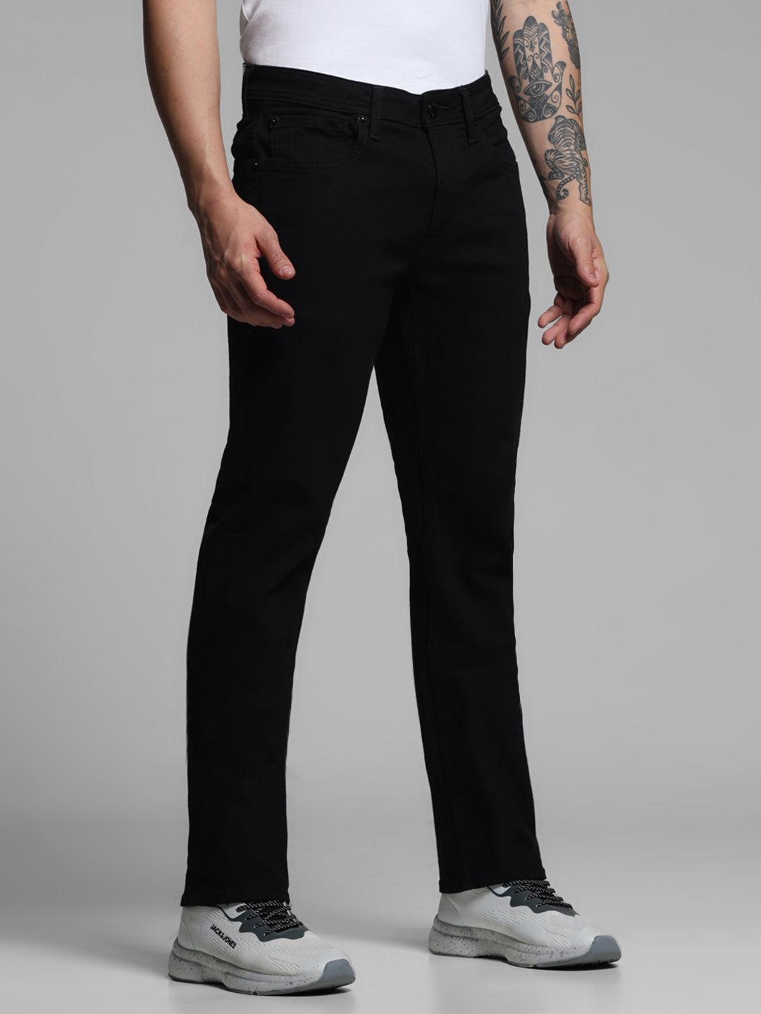 Black Clark Washed Regular Fit Jeans