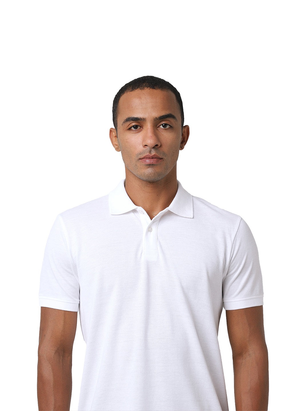 White Cotton Blend Polo
