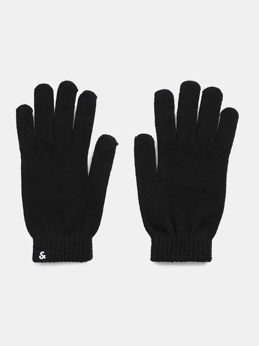 Black Knitted Gloves