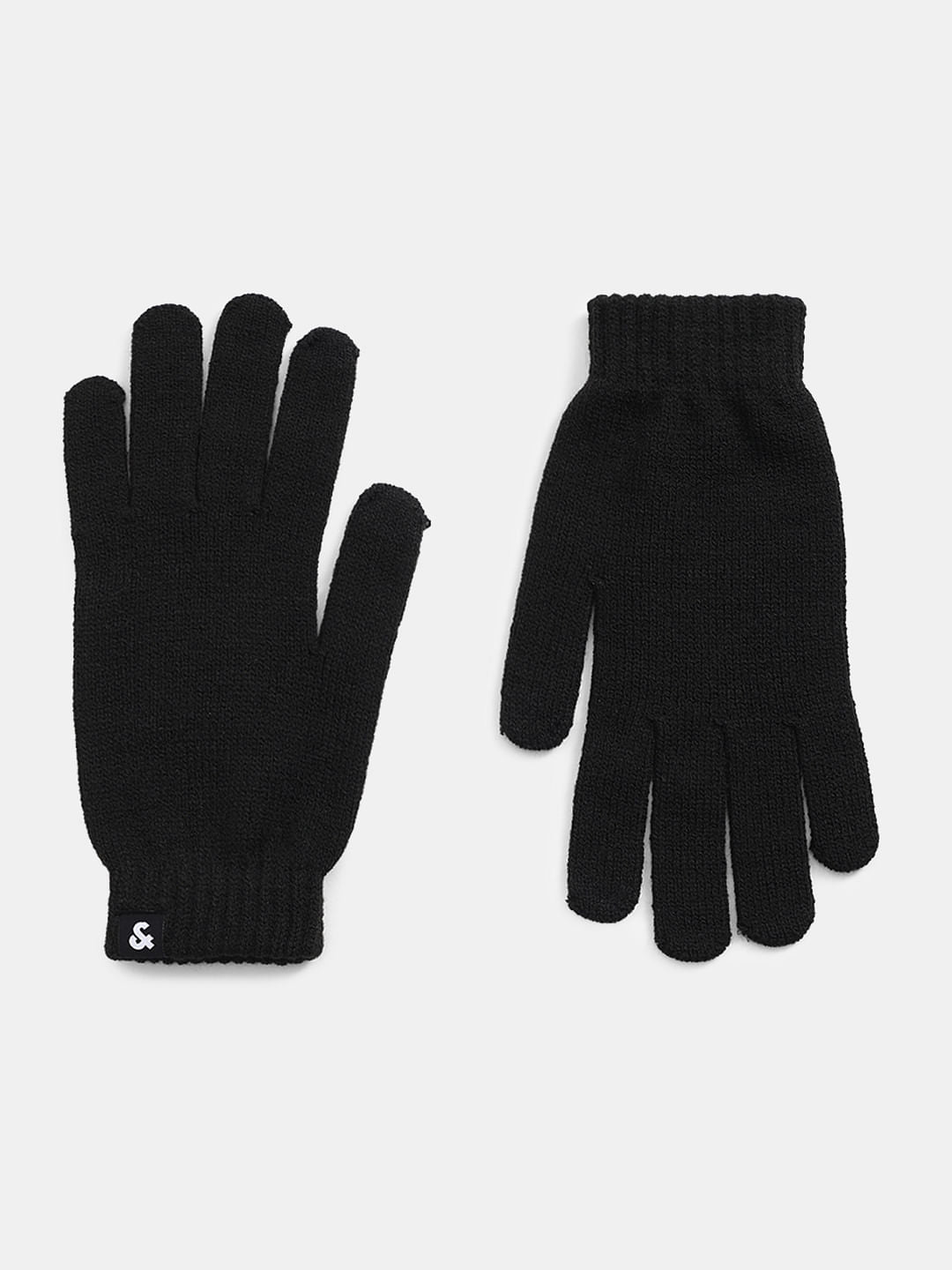 Black Knitted Gloves