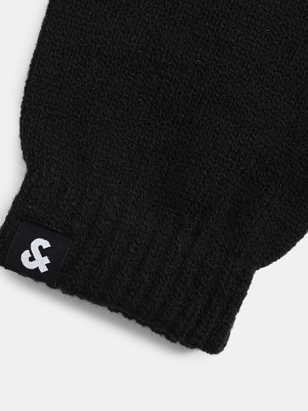 Black Knitted Gloves