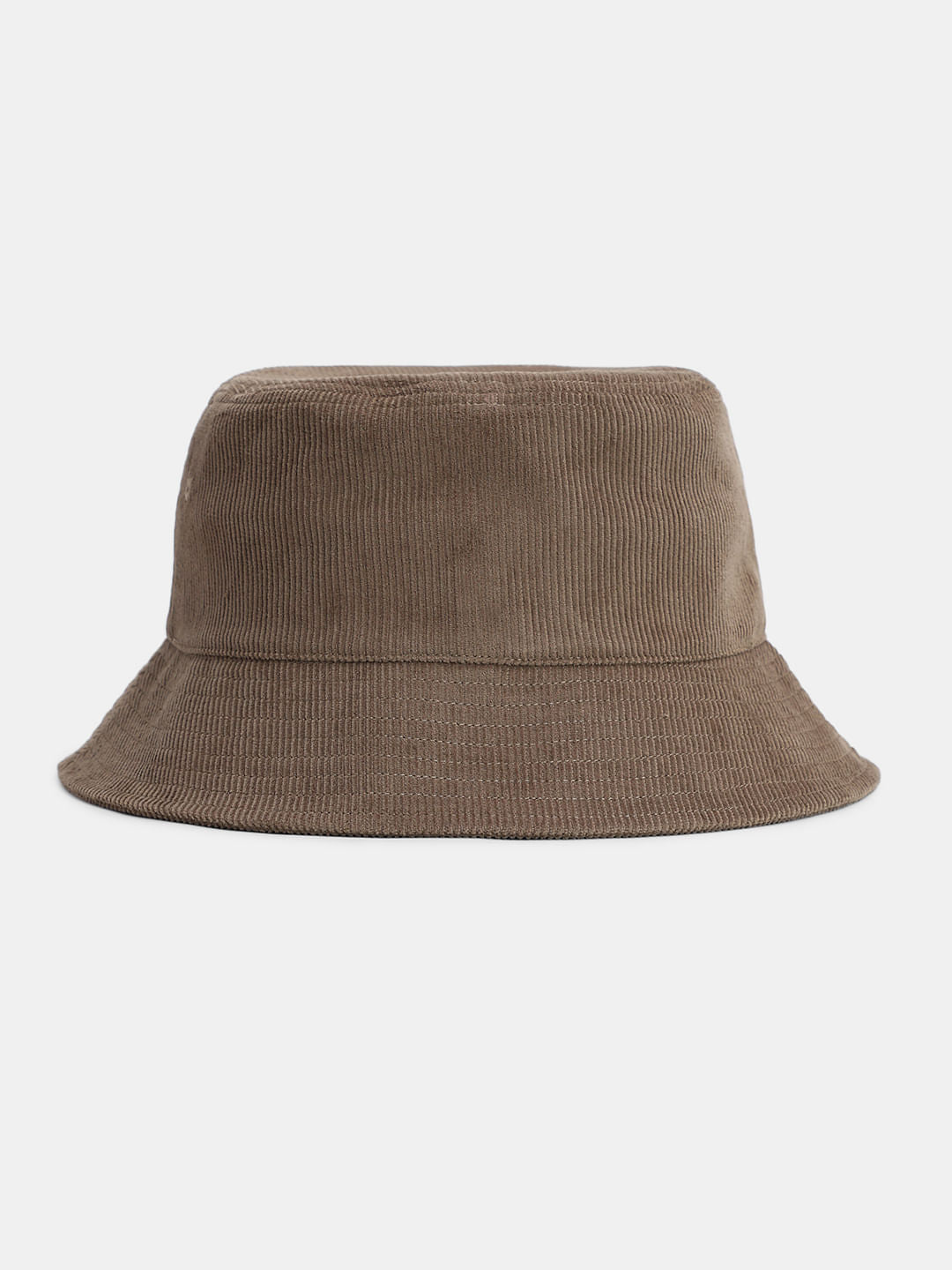 Brown Ribbed Bucket Hat