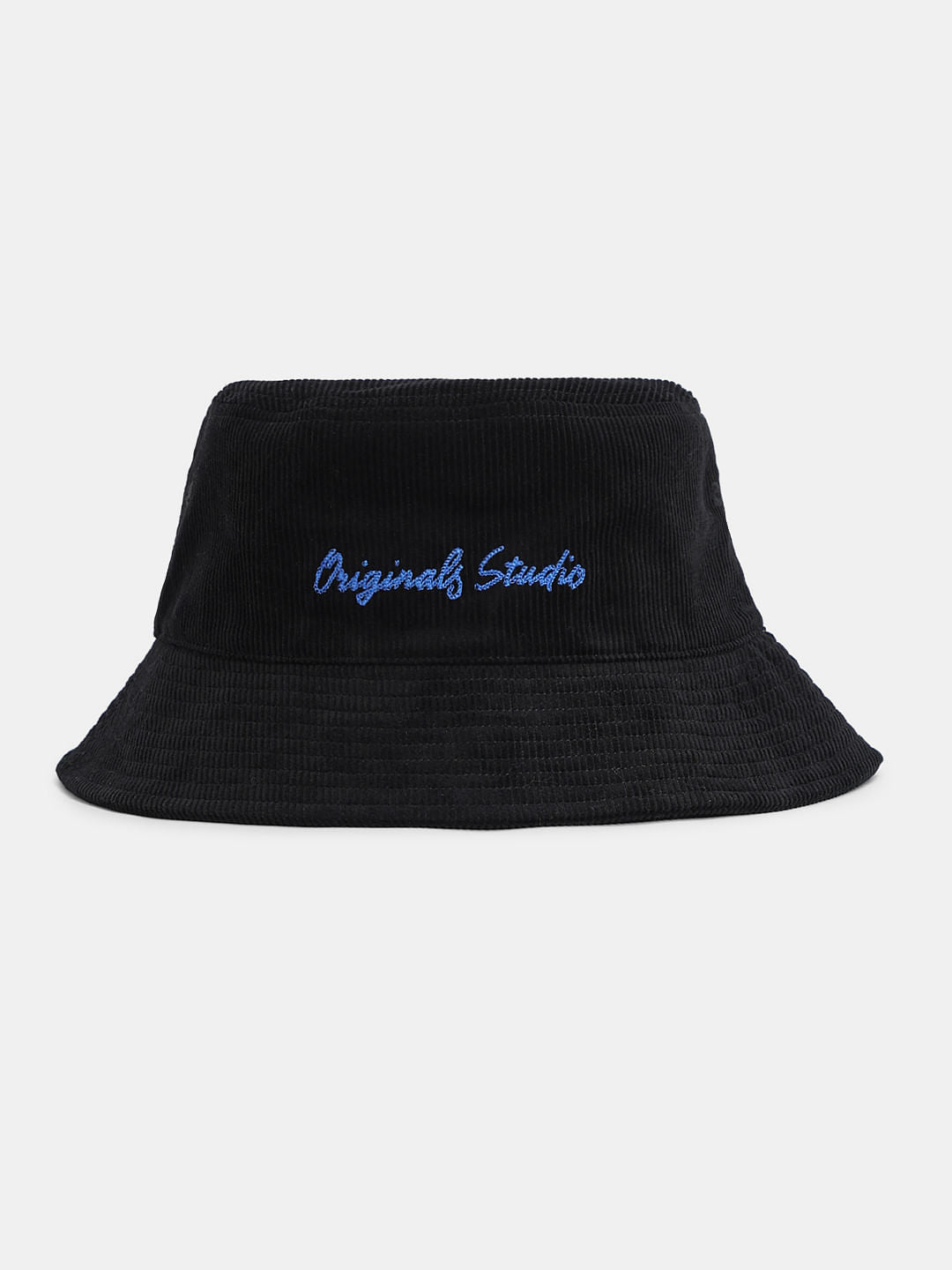 Black Ribbed Bucket Hat