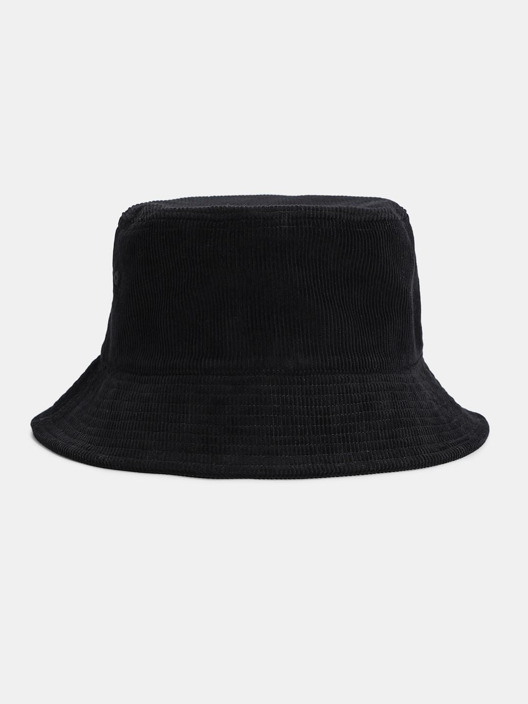 Black Ribbed Bucket Hat