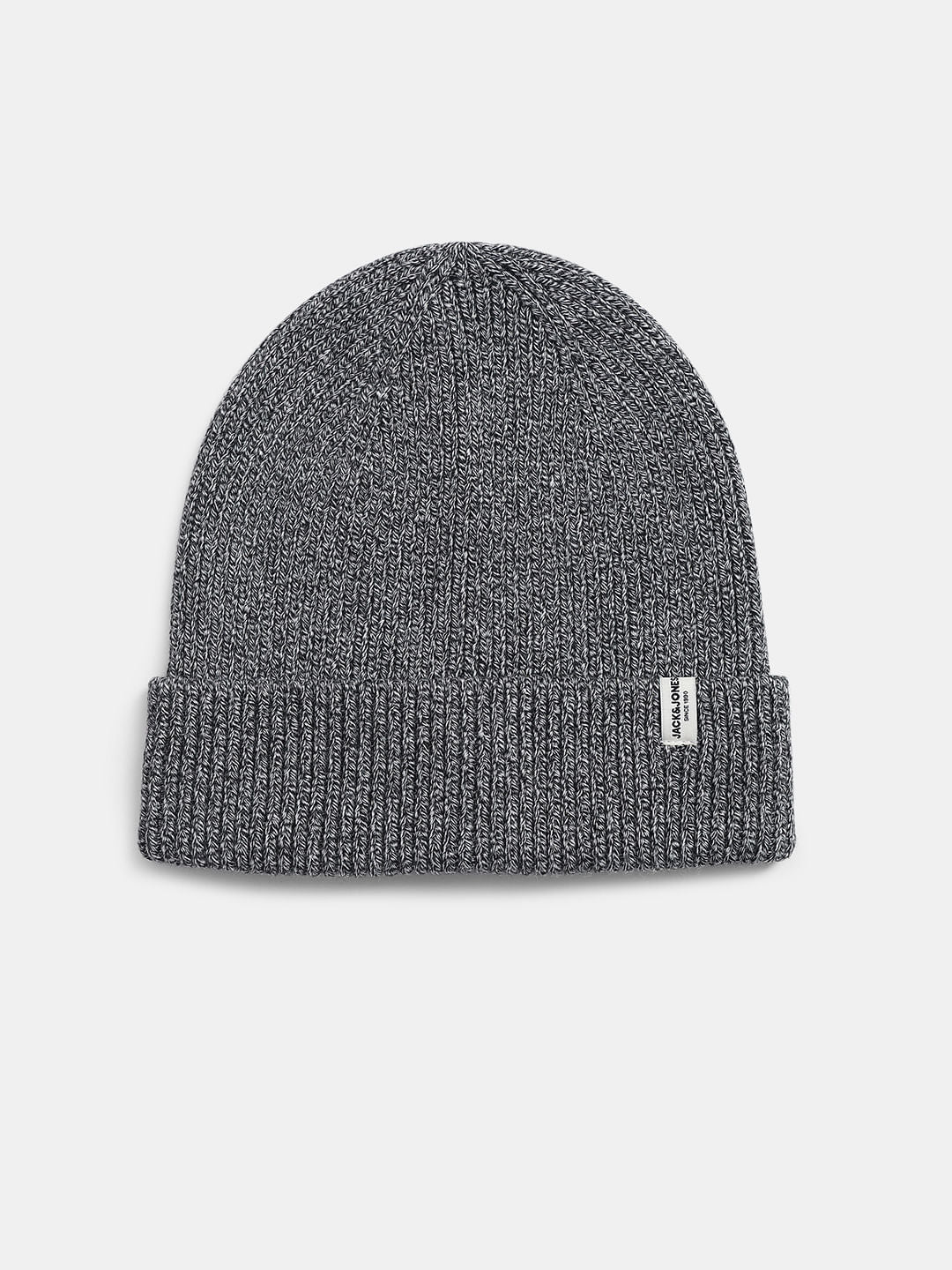 Black Melange Organic Cotton Beanie - ONE