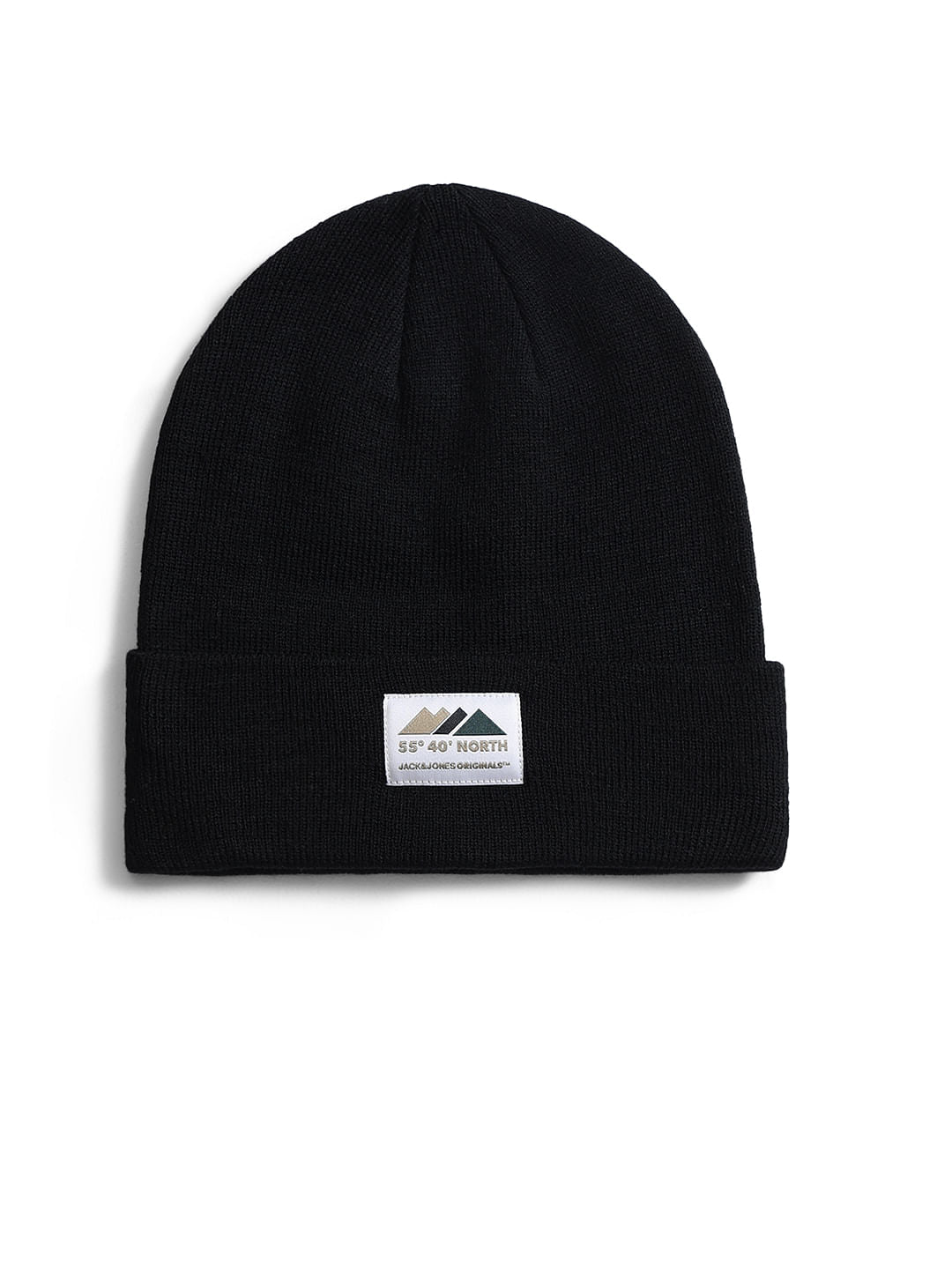 Black Recycled Polyester Beanie - ONE