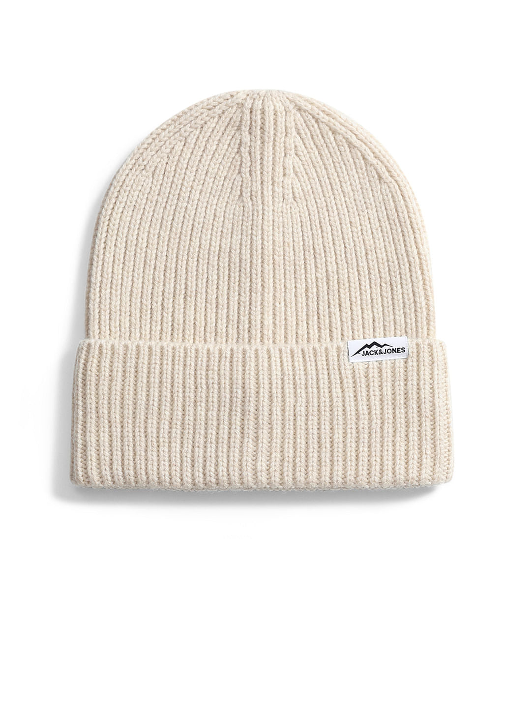 Beige Woollen Beanie - ONE