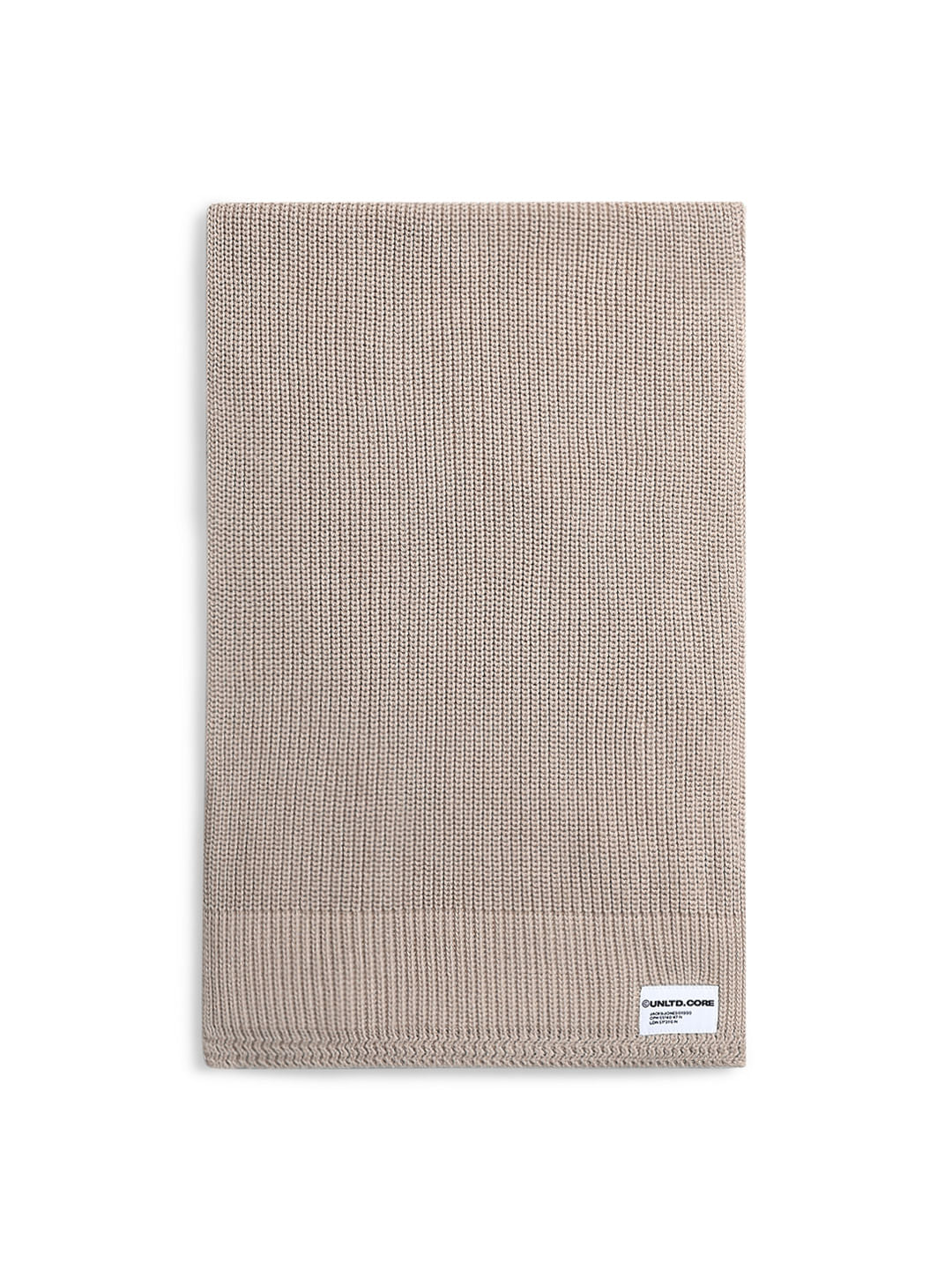 Light Brown Organic Cotton Knitted Scarf - ONE