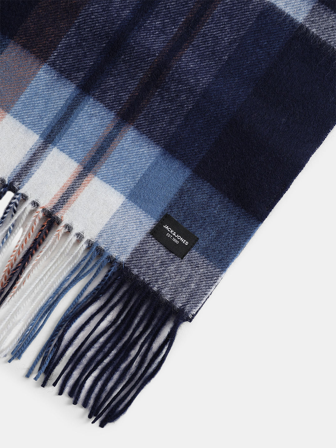 Blue Check Woven Scarf