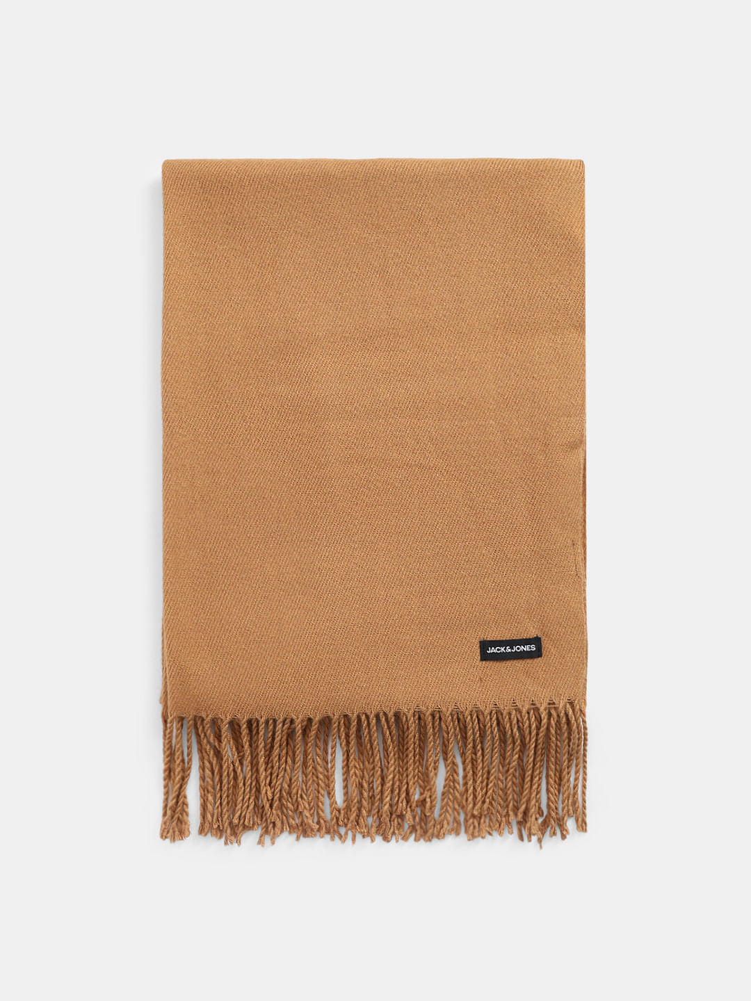 Dark Brown Fringe Knitted Scarf - ONE