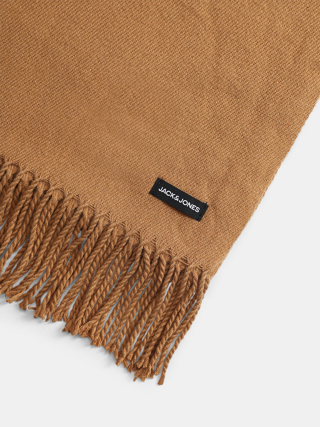 Dark Brown Fringe Knitted Scarf