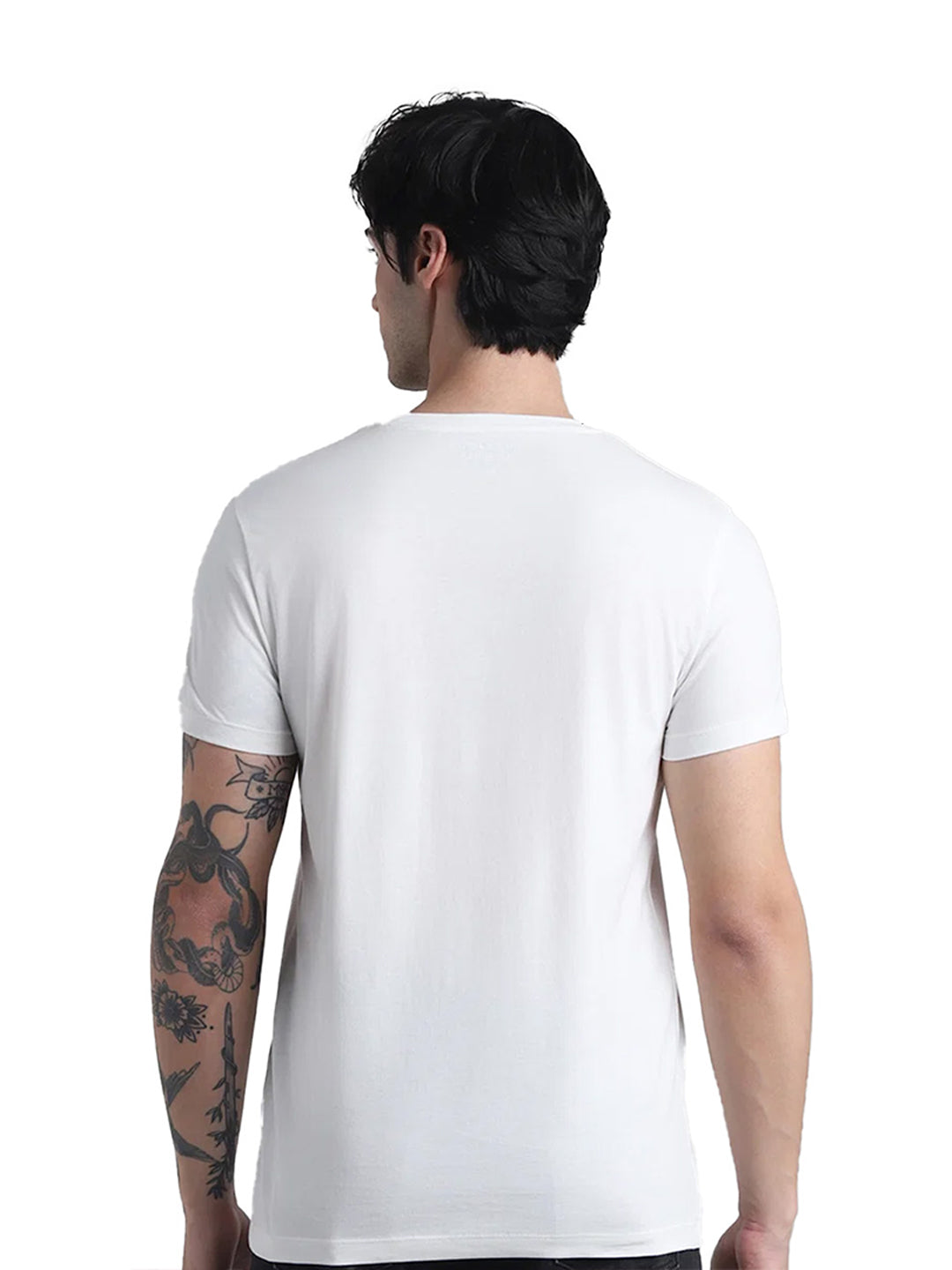 White Cotton Crew Neck T-Shirt