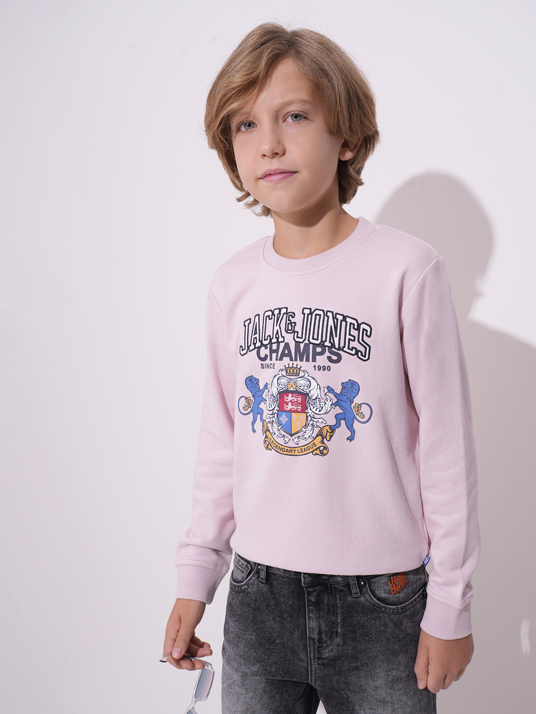 Boys Lilac Printed Sweatshirt - 4/5Y