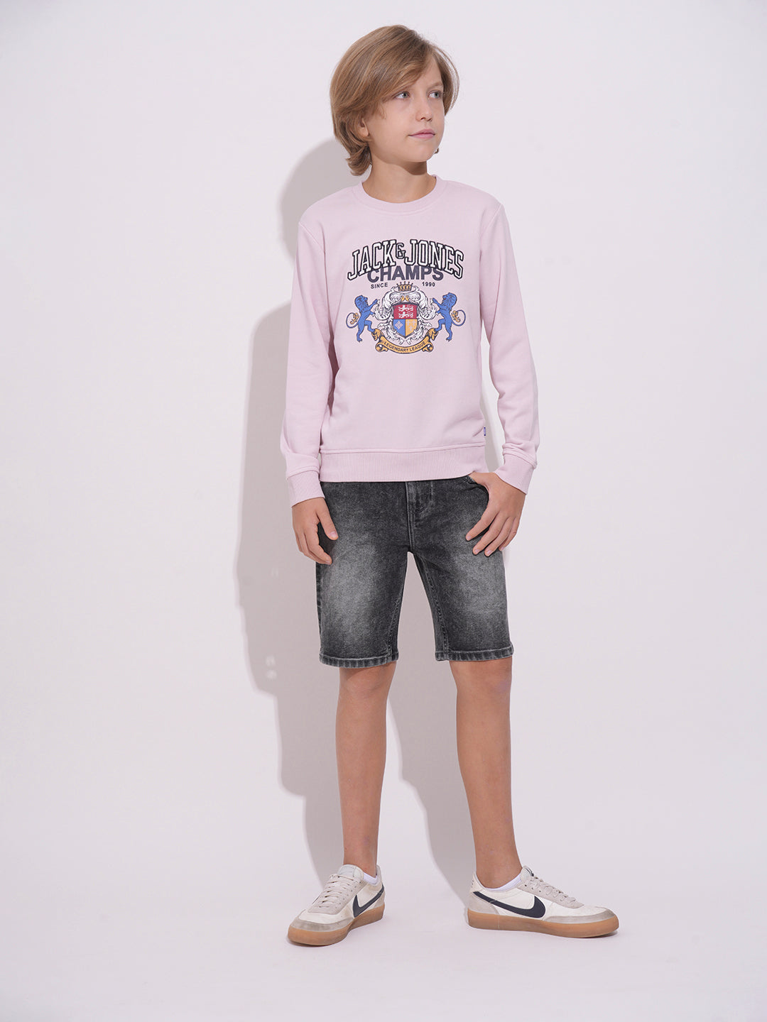 Boys Lilac Printed Sweatshirt