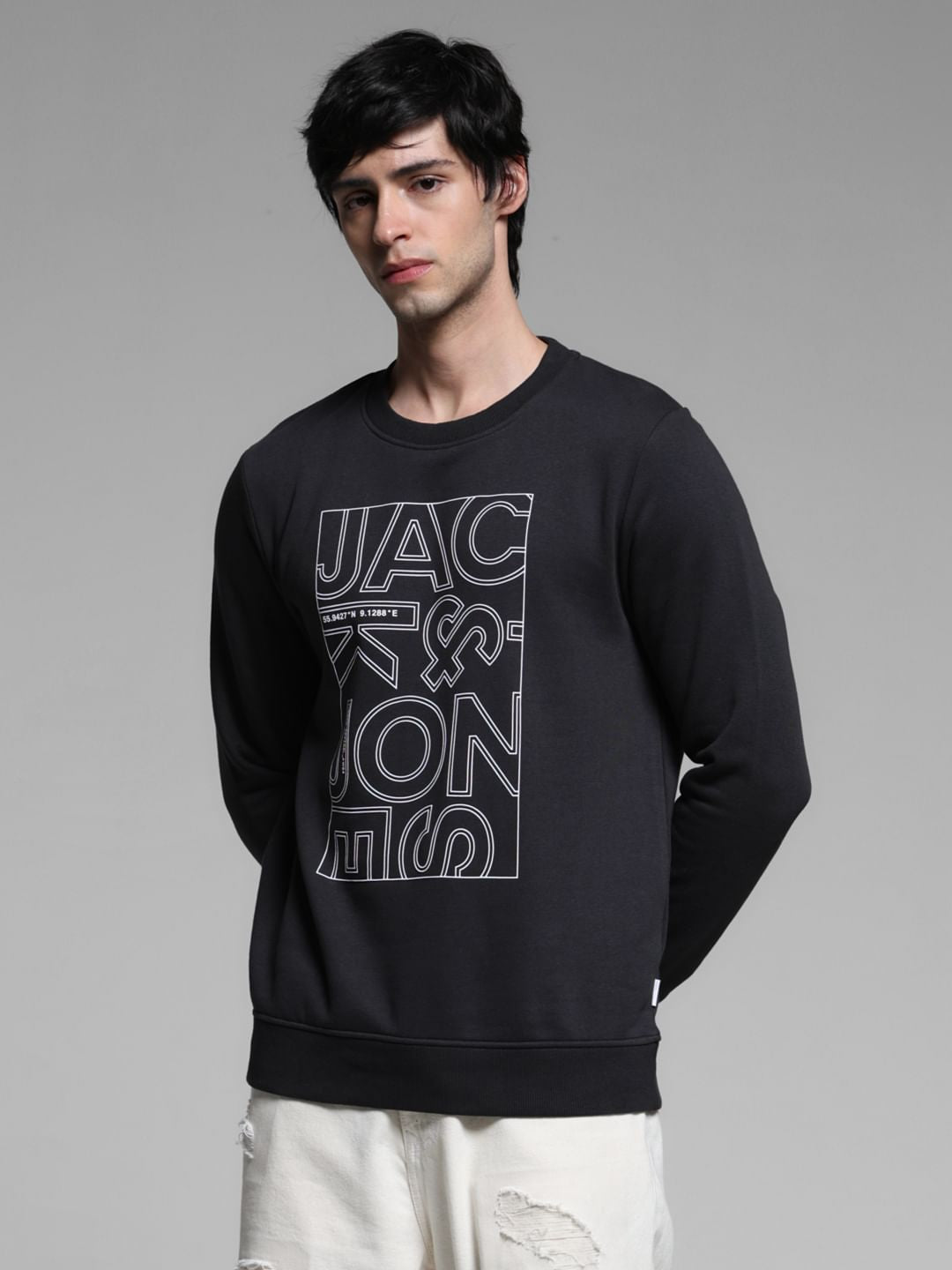 Black Typographic Logo Sweatshirt