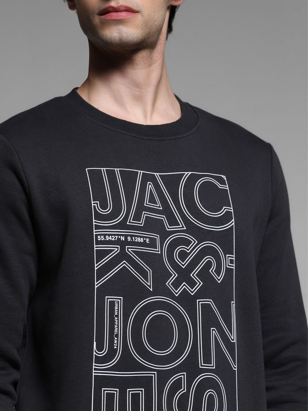Black Typographic Logo Sweatshirt