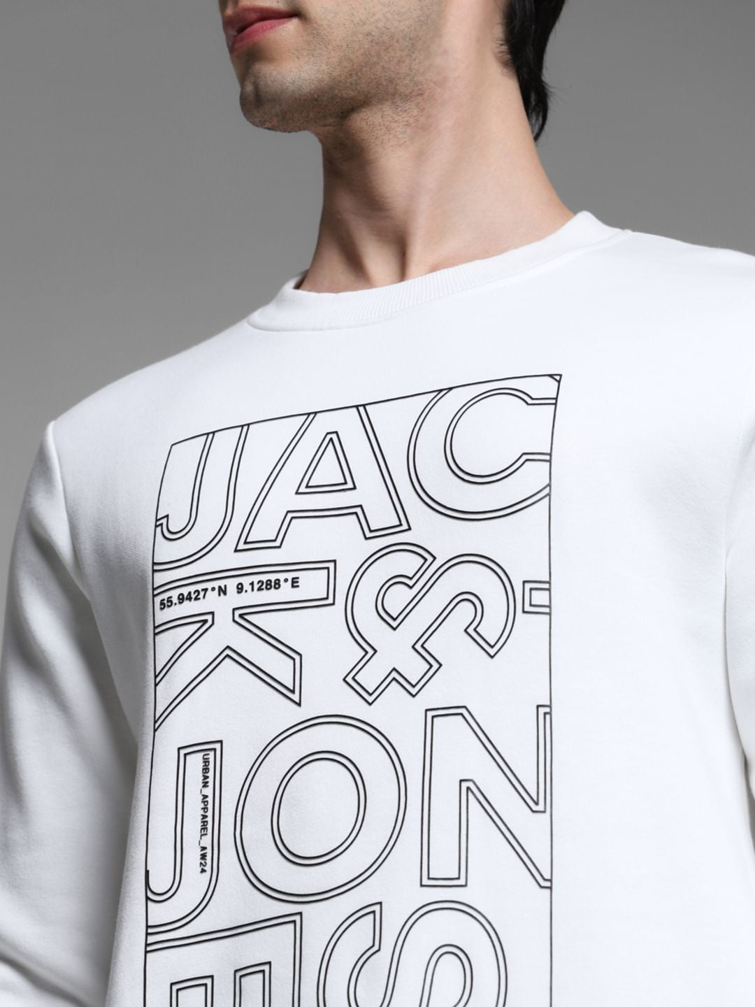 White Typographic Logo Sweatshirt