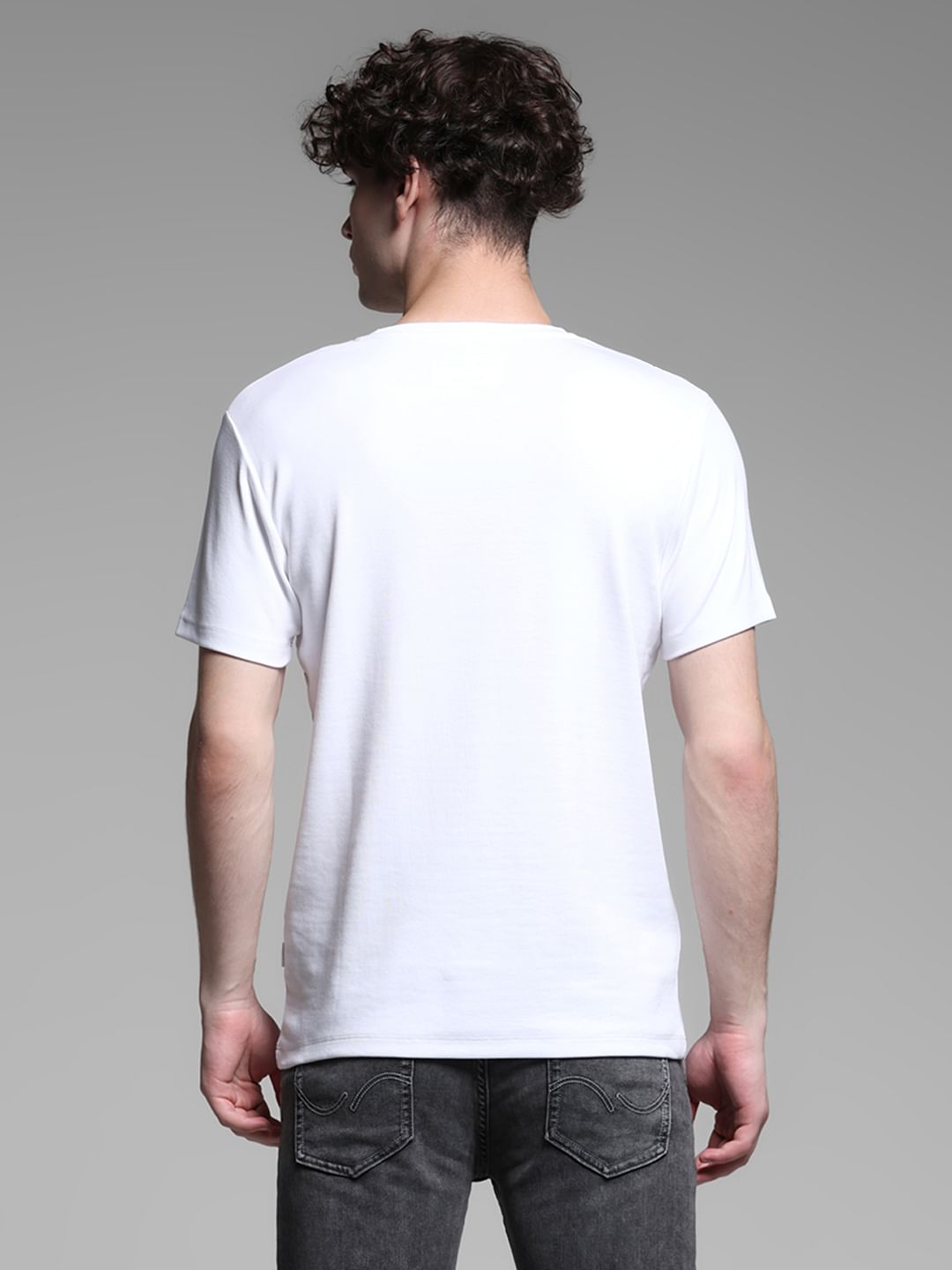 White Printed Cotton T-shirt