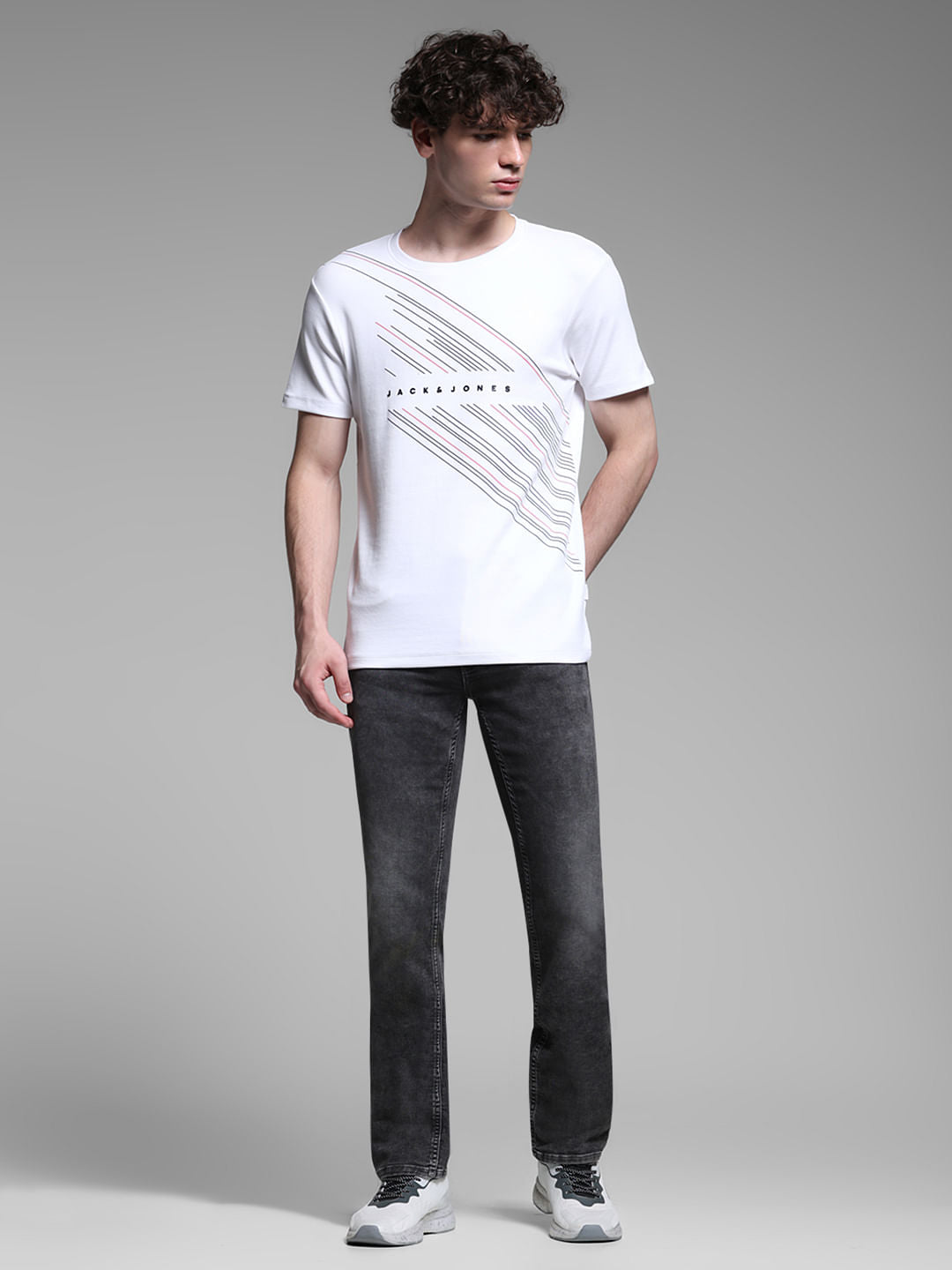 White Printed Cotton T-shirt