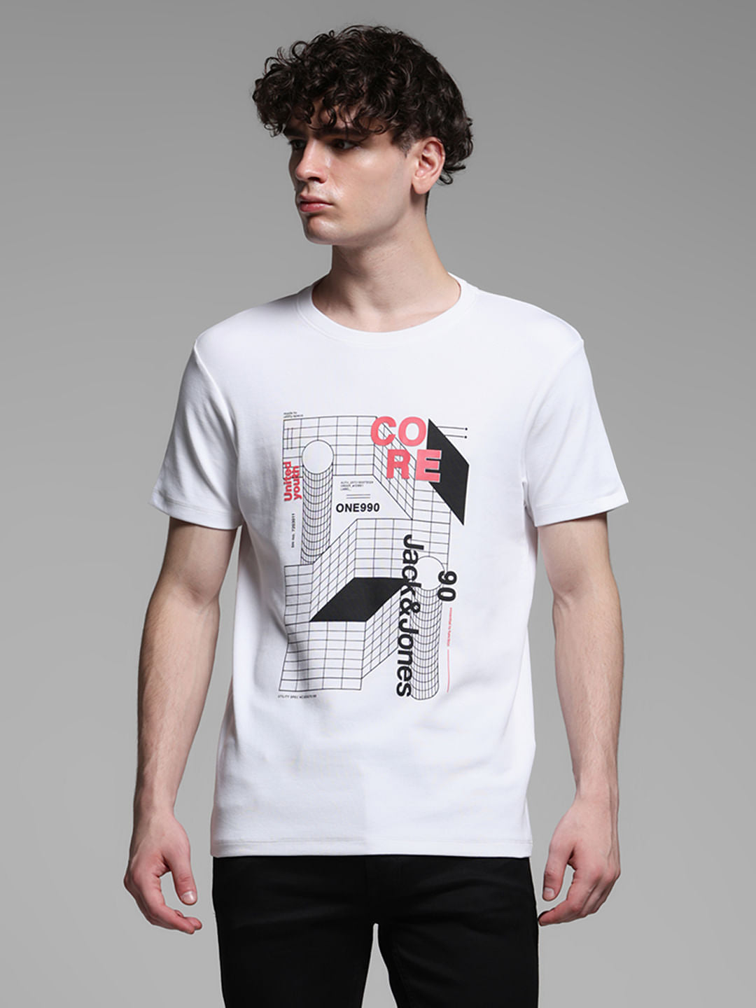 White Printed Cotton T-shirt