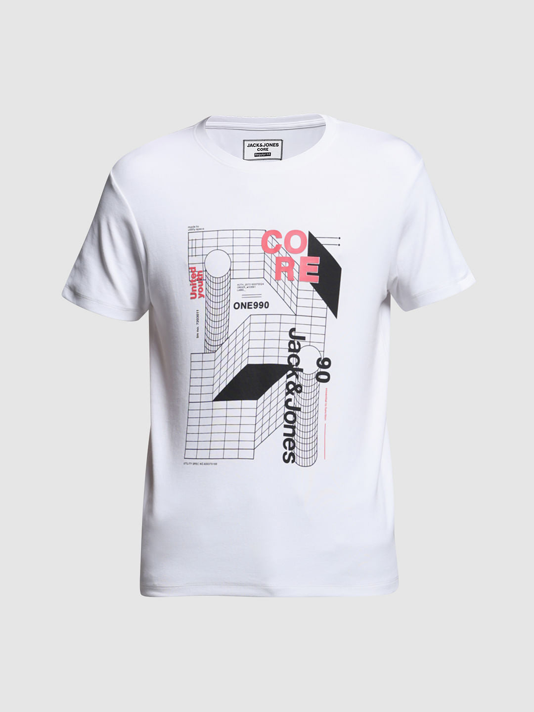 White Printed Cotton T-shirt