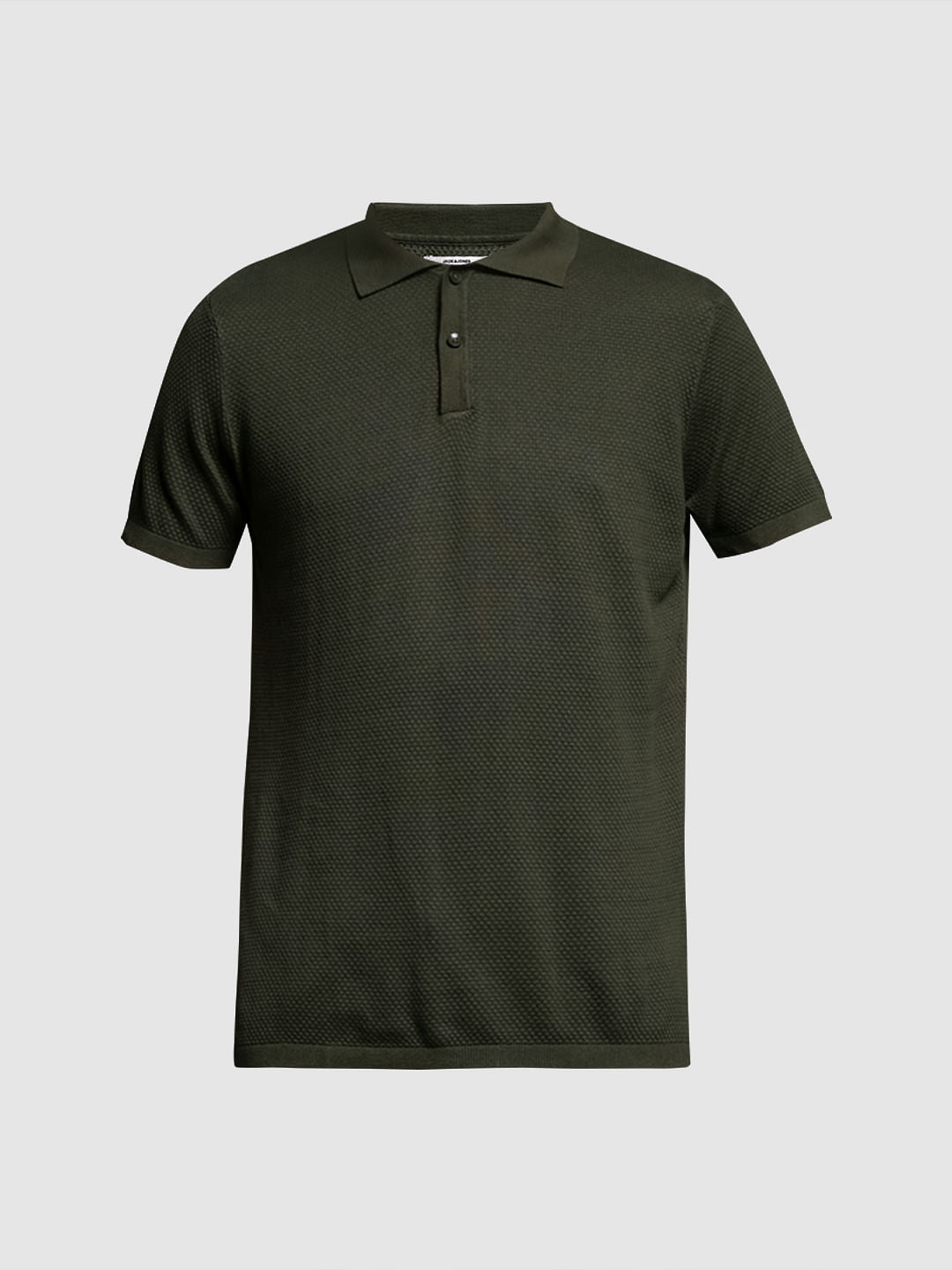 Green Knitted Cotton Polo