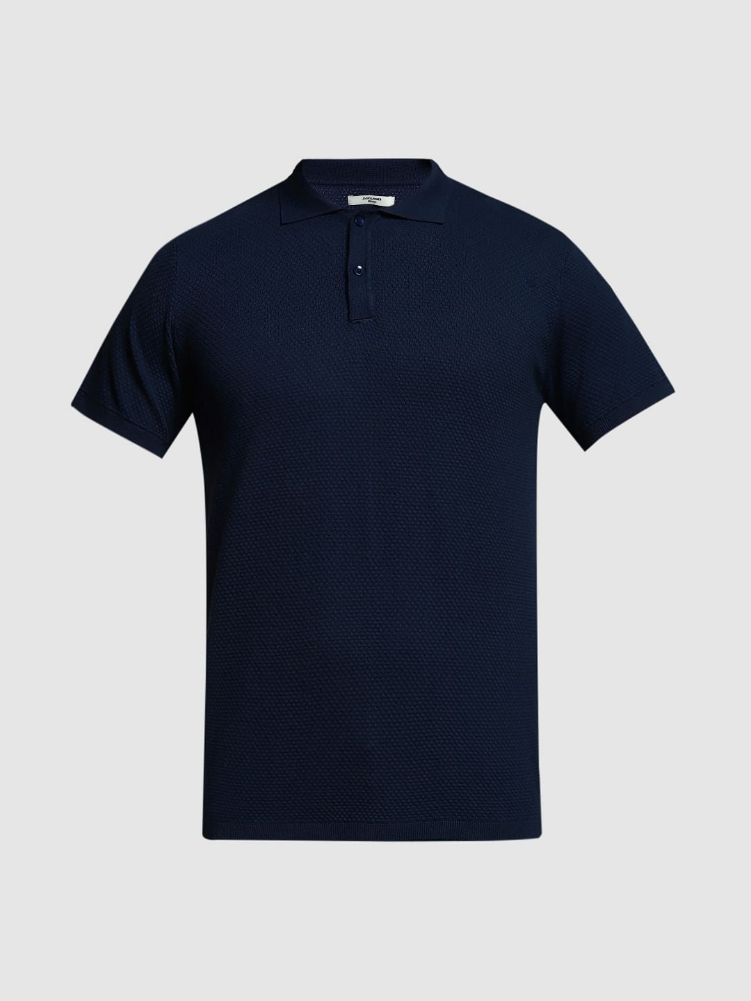 Navy Blue Knitted Polo