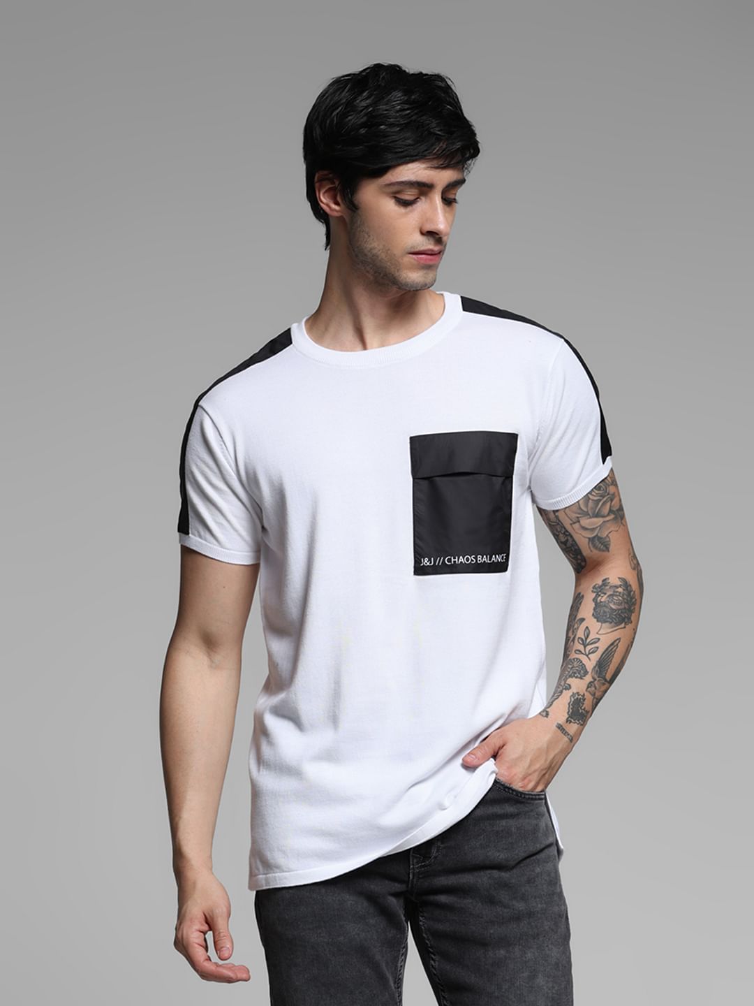White Patch Pocket Cotton T-shirt
