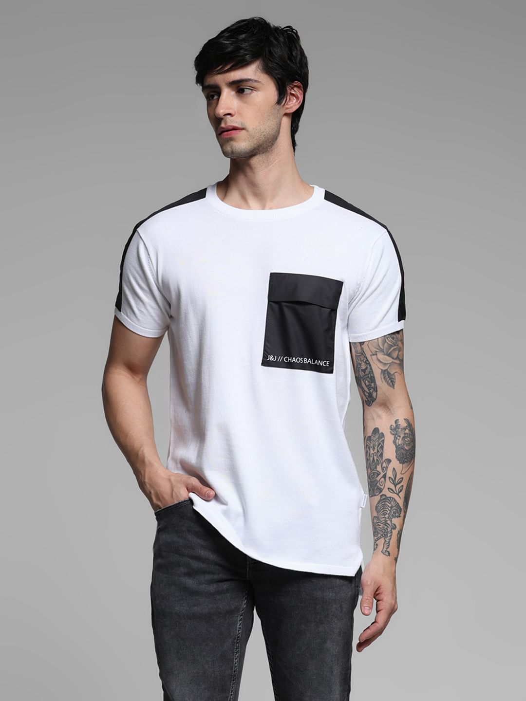 White Patch Pocket Cotton T-shirt