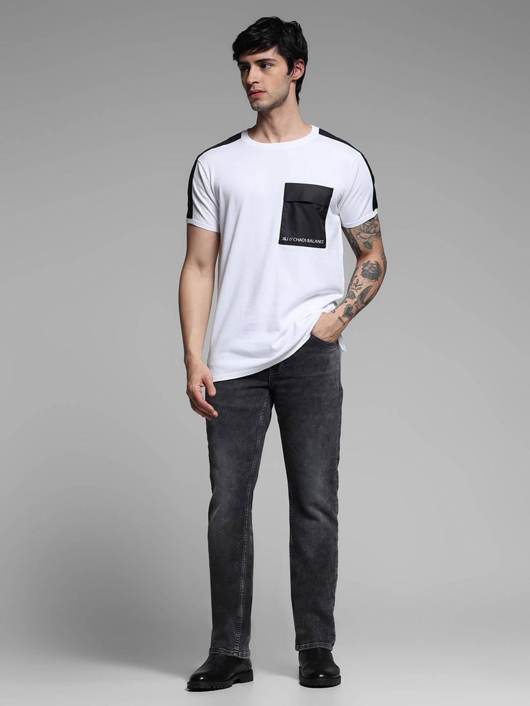 White Patch Pocket Cotton T-shirt