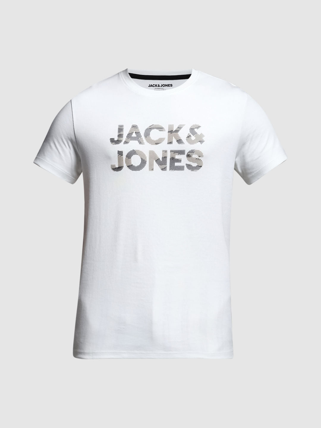 White Printed Crew Neck T-shirt